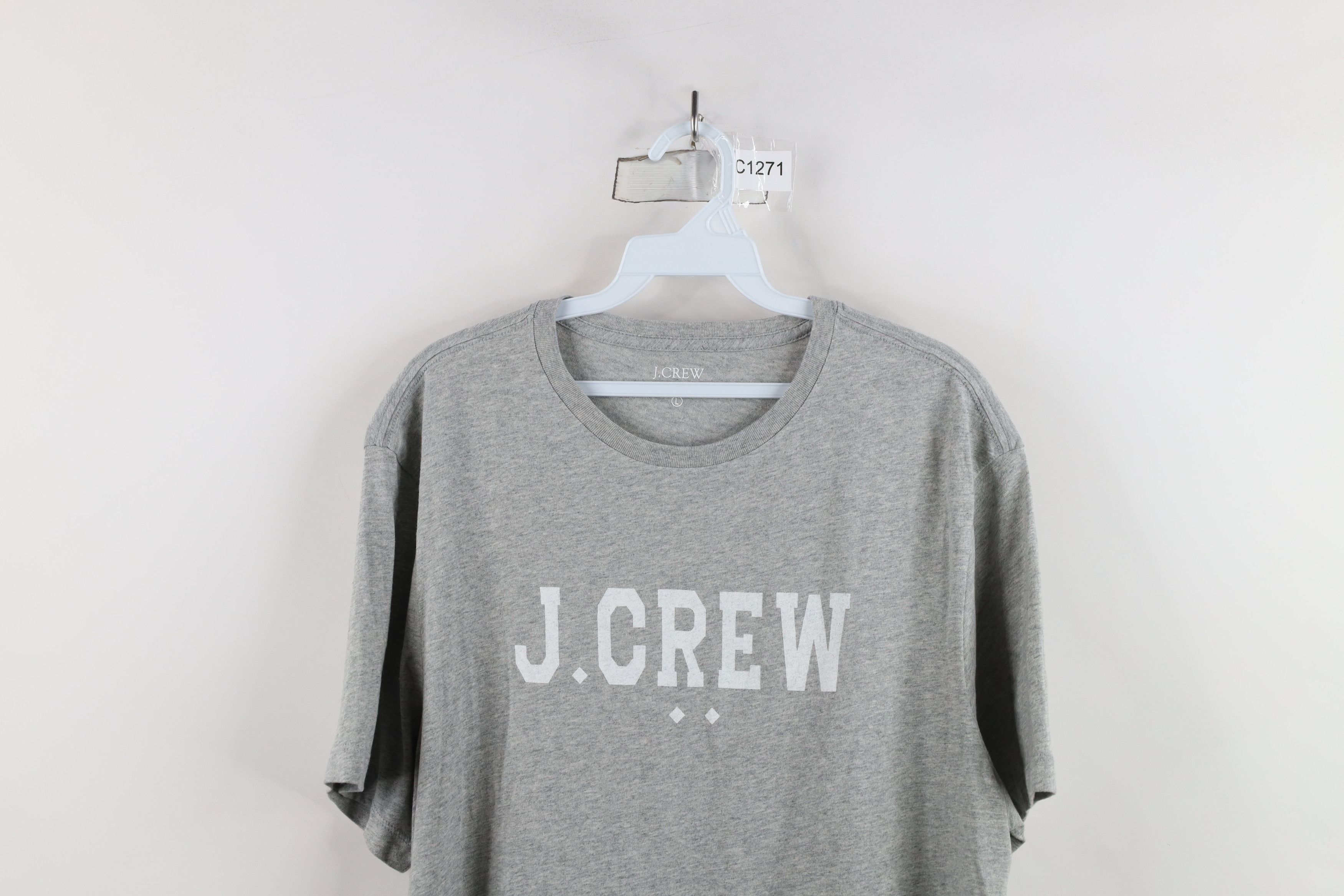 J.Crew × Vintage Vintage Y2K J Crew Spell Out Short Sleeve T-Shirt Gray Size US L / EU 52-54 / 3 - 2 Thumbnail