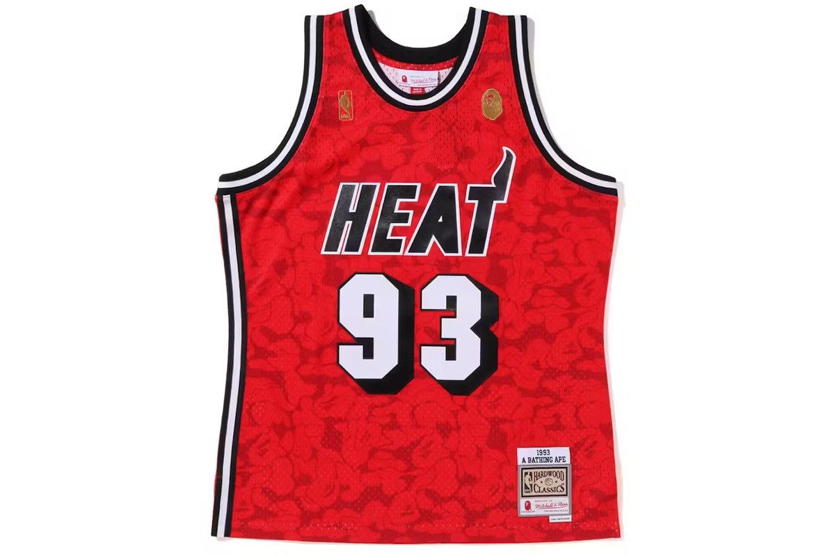 BAPE x Mitchell & Ness Miami Heat Jersey Red
