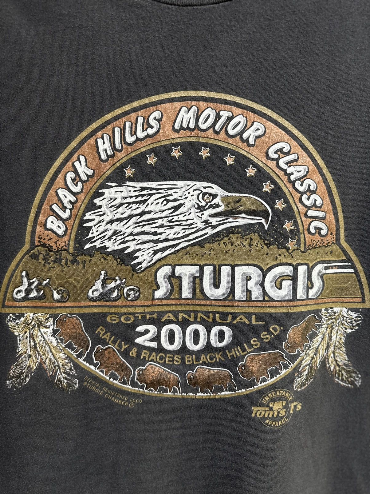 Hanes × Vintage Vintage Sturgis 60st Annual Rally Race Faded Tee Size US XL / EU 56 / 4 - 3 Thumbnail