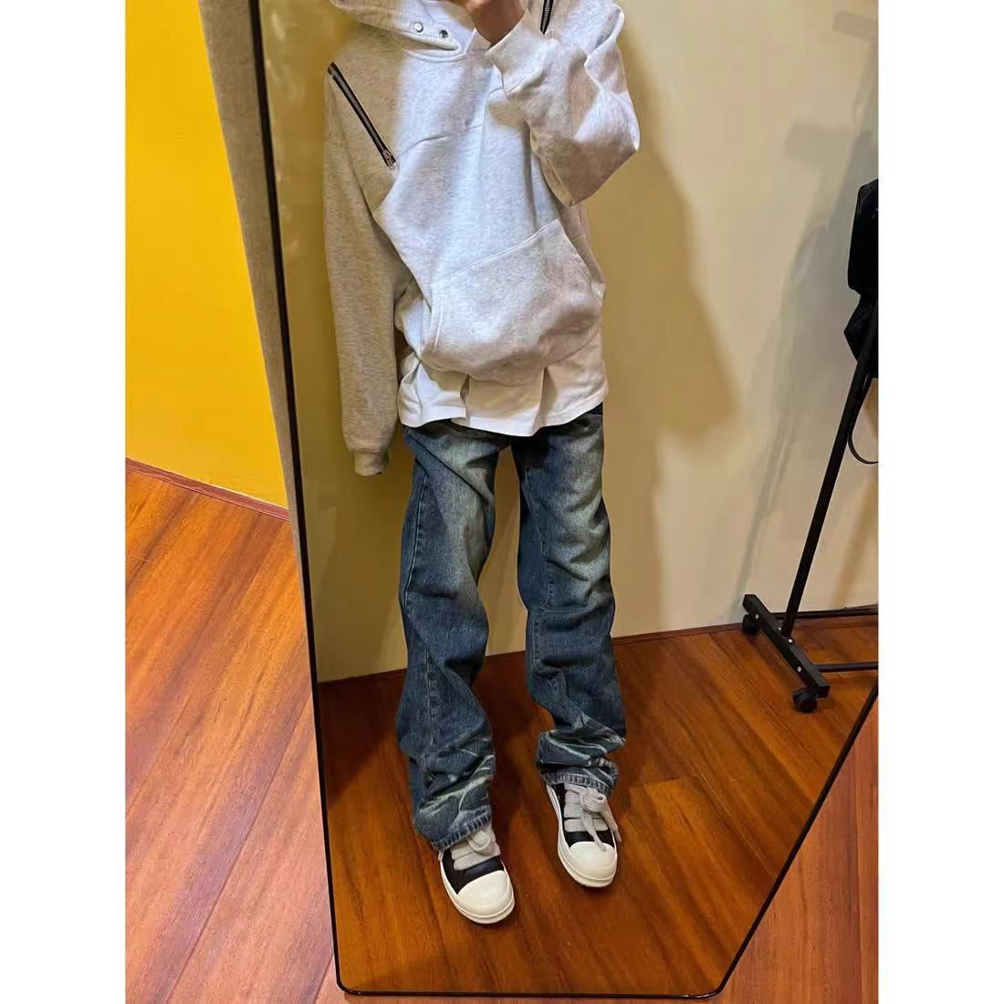 Japanese Brand × Jean Vintage washed textured baggy micro flare jeans Size US 34 / EU 50 - 3 Thumbnail