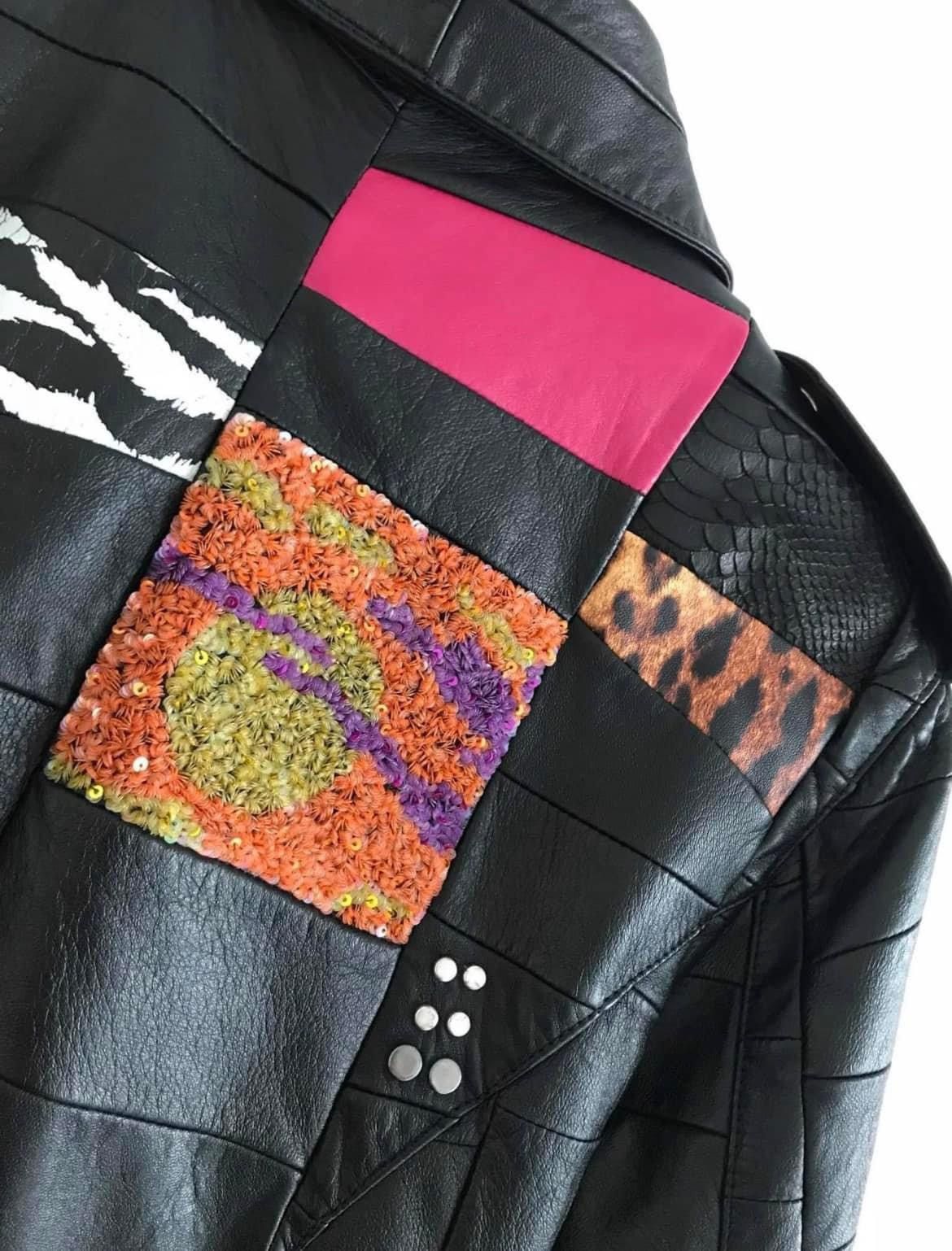 Hedi Slimane × Saint Laurent Paris 16SS Multicolor Patchwork Motorcycle Leather Jacket sz44 Size US S / EU 44-46 / 1 - 6 Thumbnail