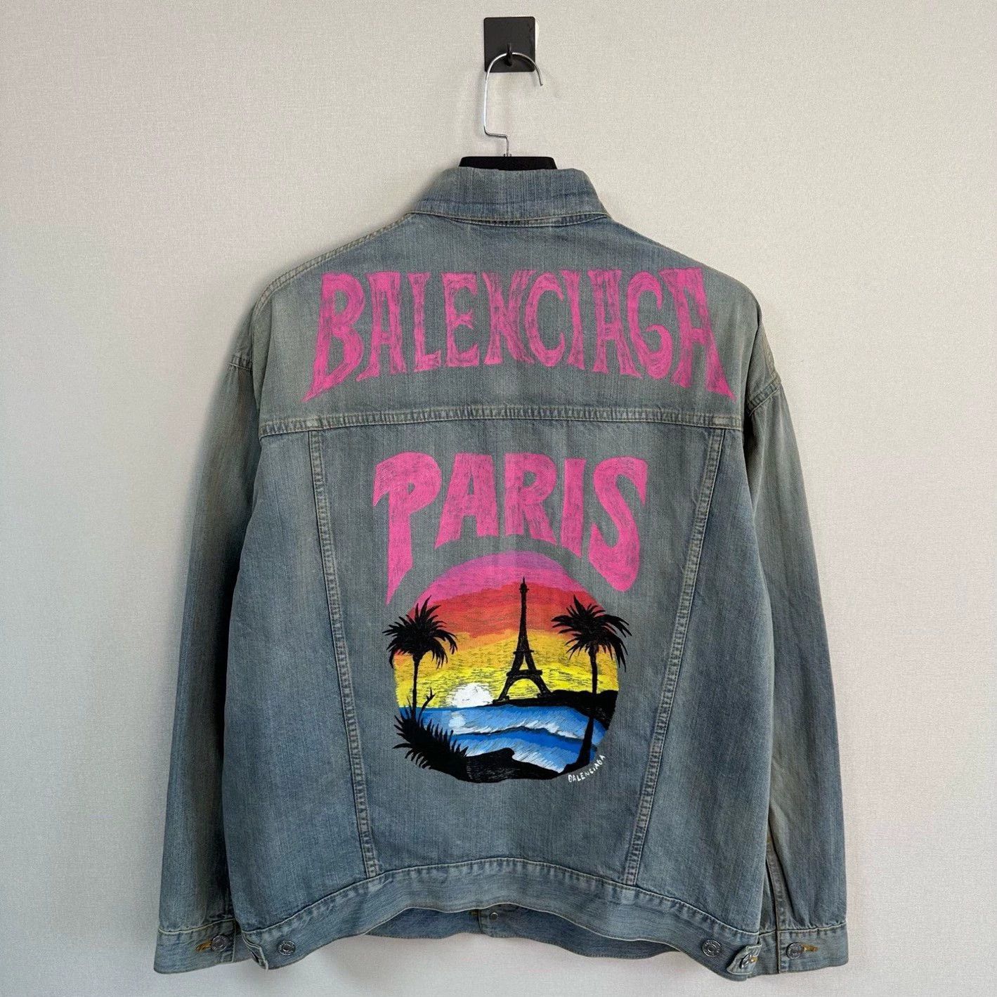 balenciaga sunset eiffel tower denim jacket
