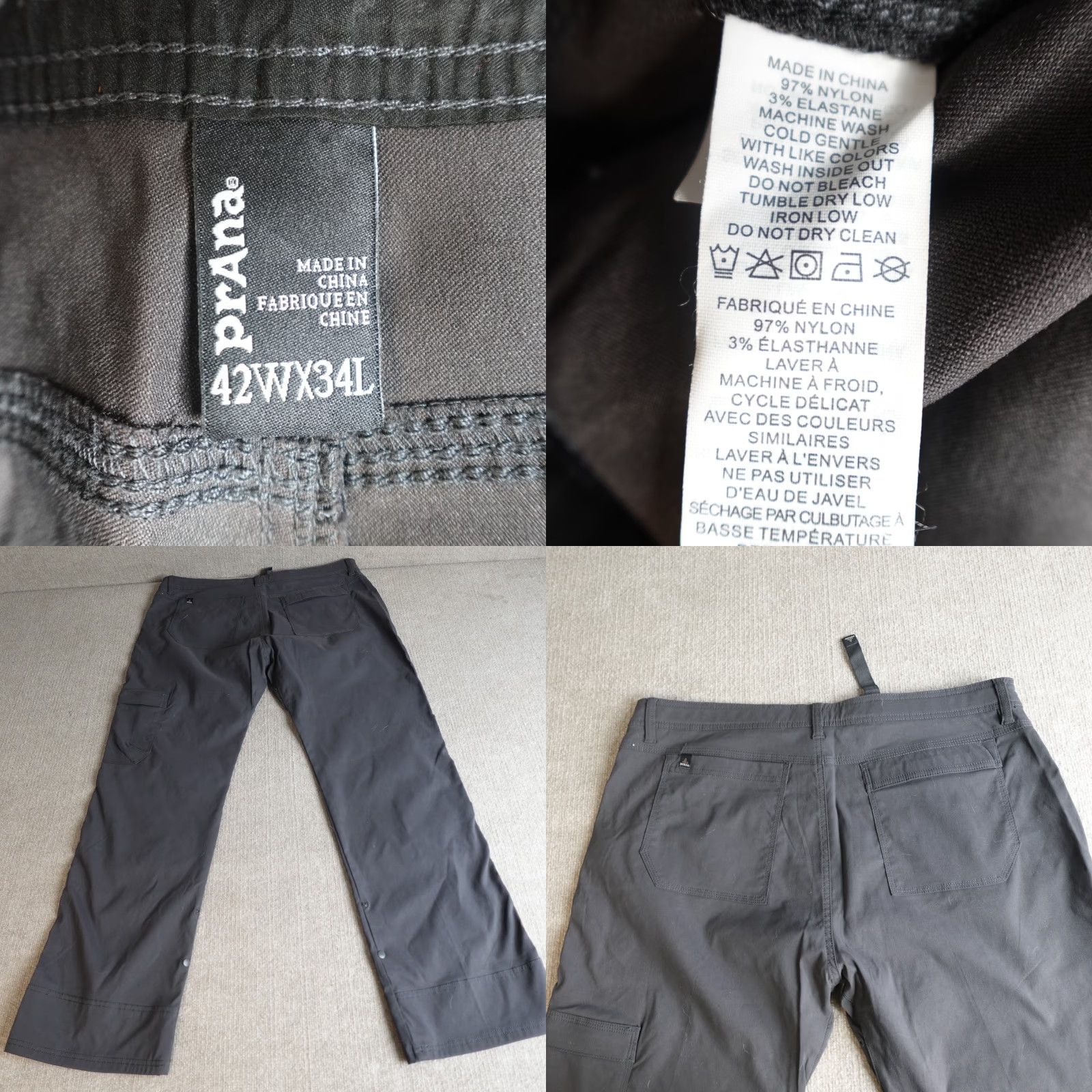Prana prAna Zion Pants 40 x 33 Gray Cargo Belted Stretch Men Pants Size US 40 / EU 56 - 8 Thumbnail