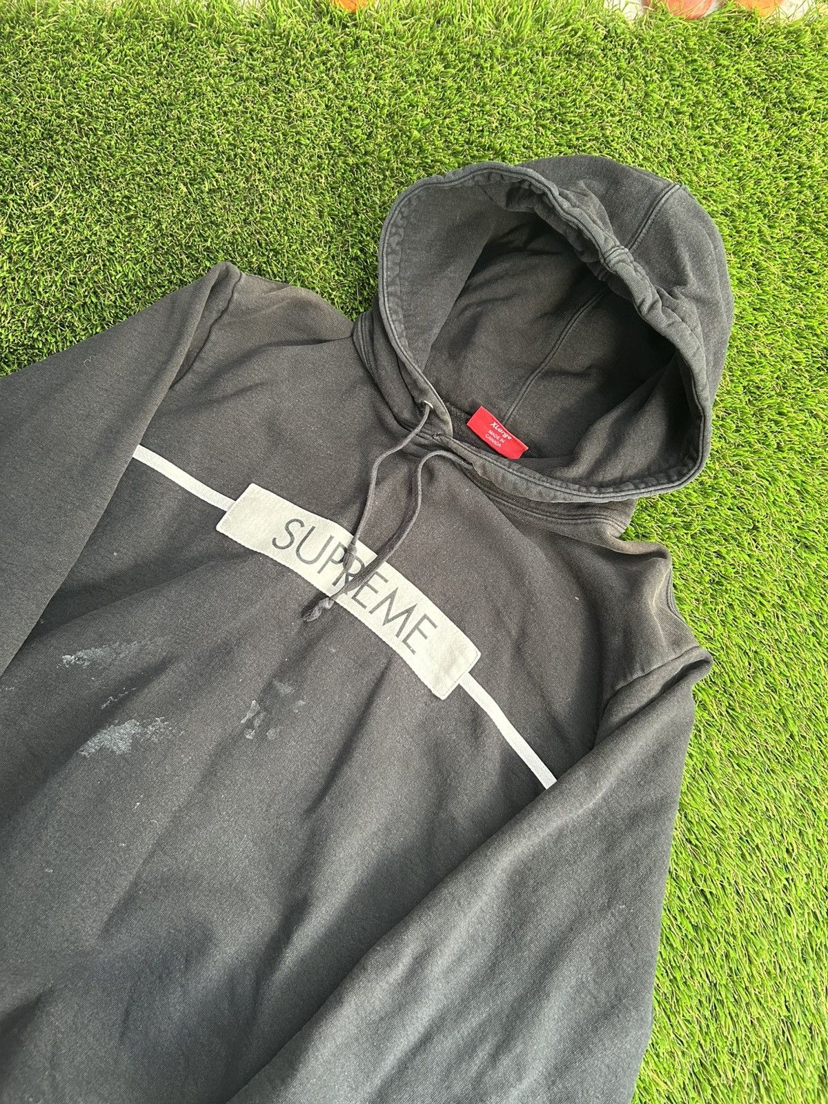 Supreme Supreme SS17 Chest Twill Tape Heavyweight Black Hoodie Size US XL / EU 56 / 4 - 1 Thumbnail