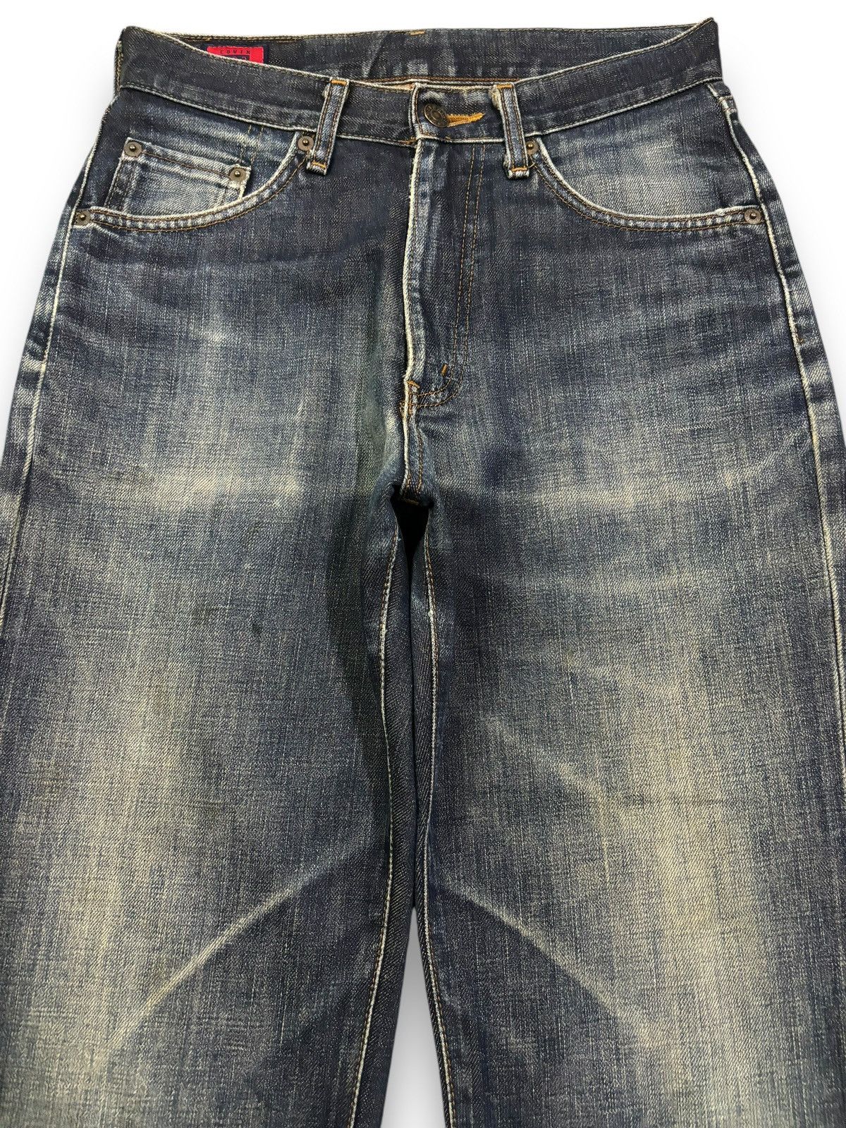 Edwin Vintage Edwin 503Z Dark Blue Wash Loose Fit Ripped Jeans Size US 28 / EU 44 - 3 Thumbnail