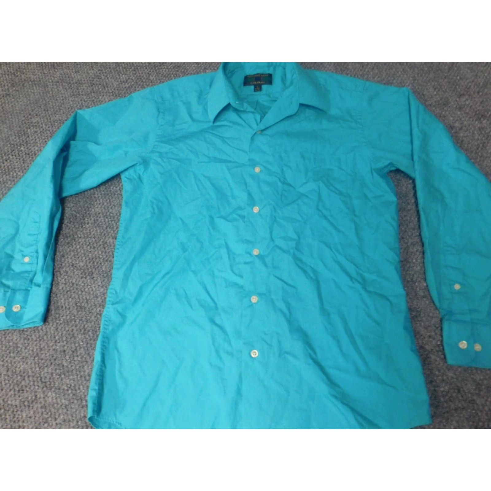 Alexander Julian Alexander Julian Mens Shirt S Blue Button-Down Twill Cotton Slimming Classic Button-Up Collar-Down Pockets Vintage No Size US S / EU 44-46 / 1 - 2 Thumbnail