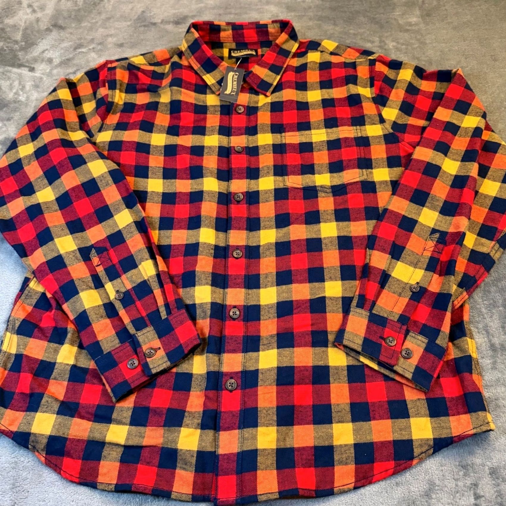 Cremieux Cremieux Premium Denim Flannel Shirt Mens XXL Red Yellow Blue Buffalo Check NWT Size US XXL / EU 58 / 5 - 3 Thumbnail
