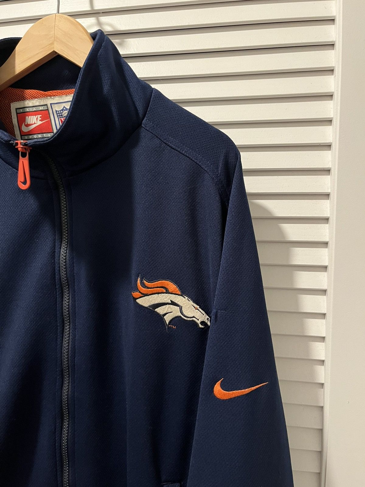 Nike Vintage 90s Nike Denver Broncos Jacket Navy Orange Size US XL / EU 56 / 4 - 5 Thumbnail