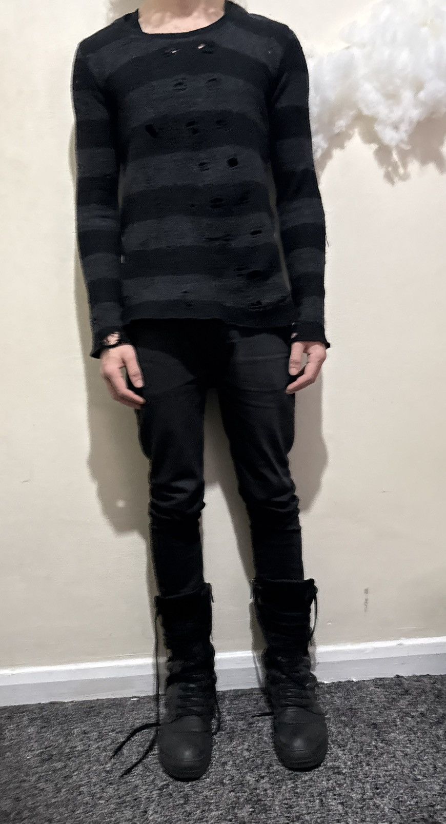 Maison MIHARA YASUHIRO Maison Mihara Yasuhiro distressed striped knit Size US XS / EU 42 / 0 - 7 Thumbnail