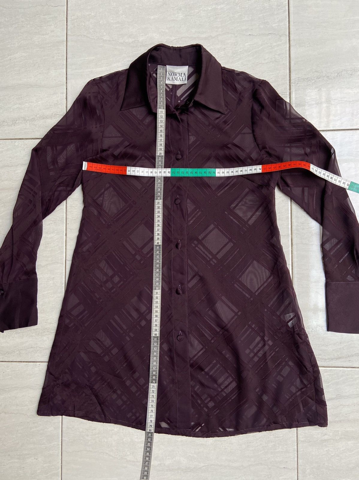 Designer NORMAL KAMALI Mesh Shirt Size US XS / EU 42 / 0 - 7 Thumbnail