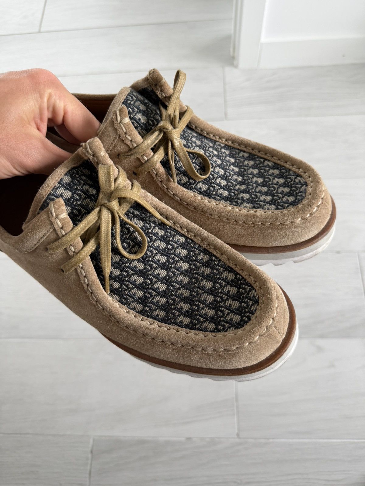 Dior Dior Oblique Suede Wallabee Derby Shoes Tan Rare Size US 11 / EU 44 - 2 Thumbnail