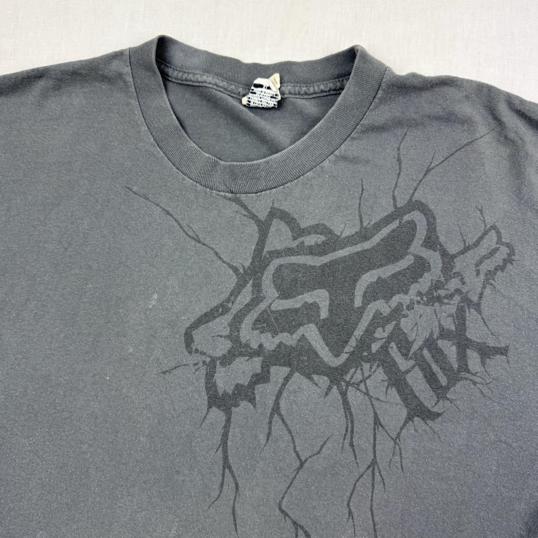 Logo 7 VINTAGE Fox Racing T Shirt Adult XL Hipster Punk Y2K 2000s Grunge Logo Shirt Mens Gray Cotton Short Sleeve Crew Neck Size US XL / EU 56 / 4 - 2 Thumbnail