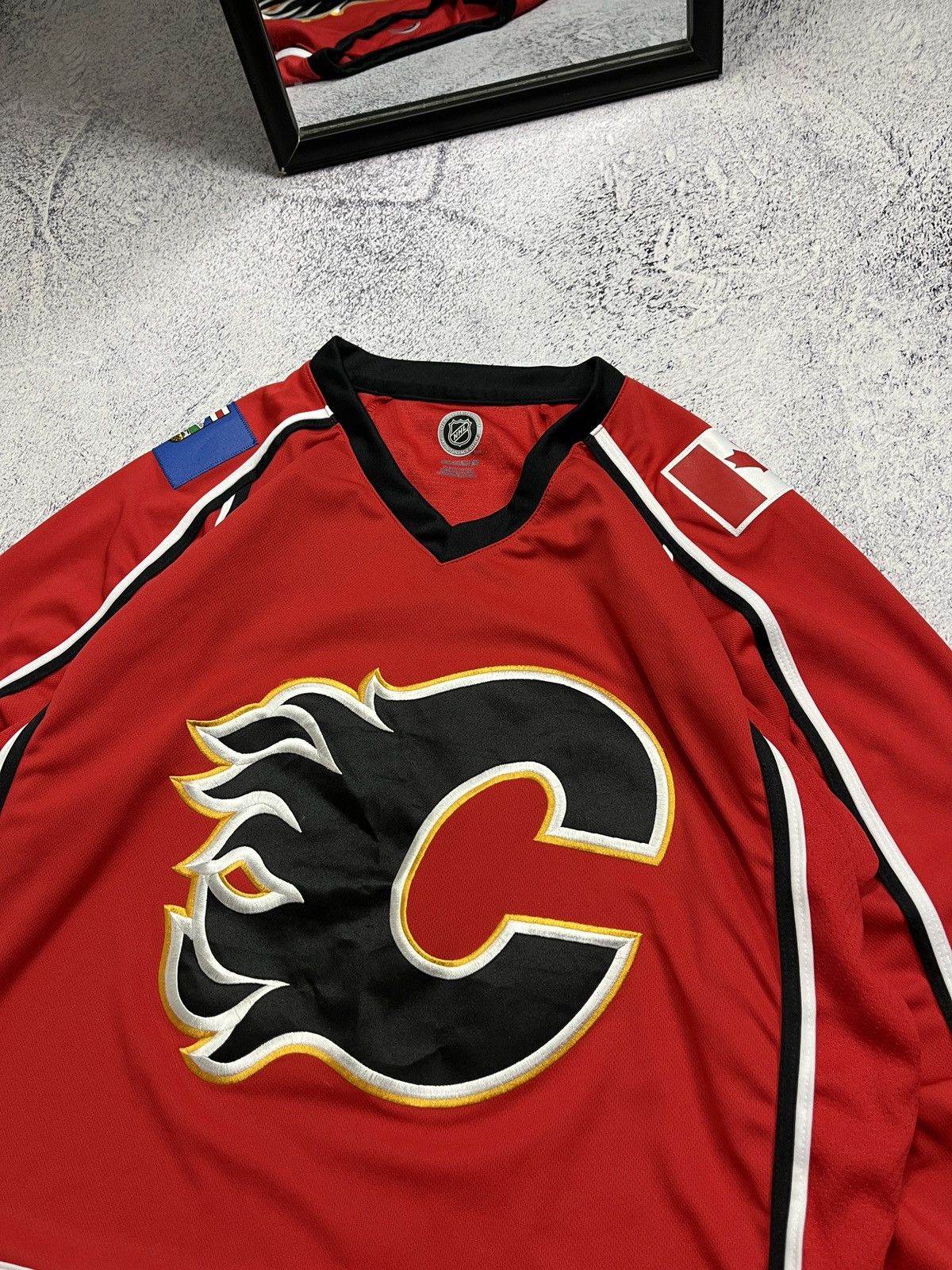 NHL NHL Calgary Flames Hockey Jersey Big Logo Longsleeve Rare Size US M / EU 48-50 / 2 - 8 Thumbnail