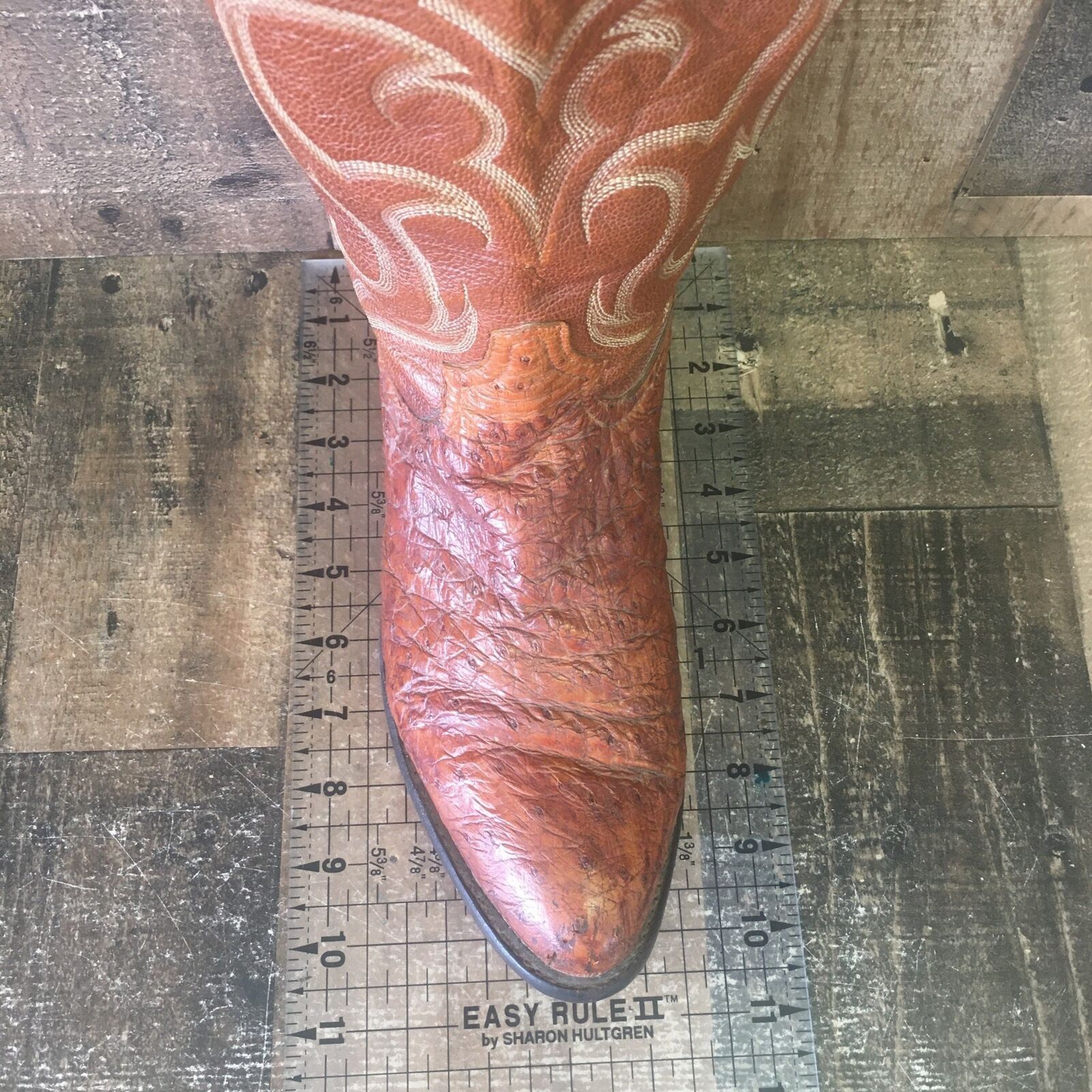 Tony Lama Tony Lama Vintage Brown Ostrich Cowboy Boots Mens 8.5 D Size US 8.5 / EU 41-42 - 4 Thumbnail
