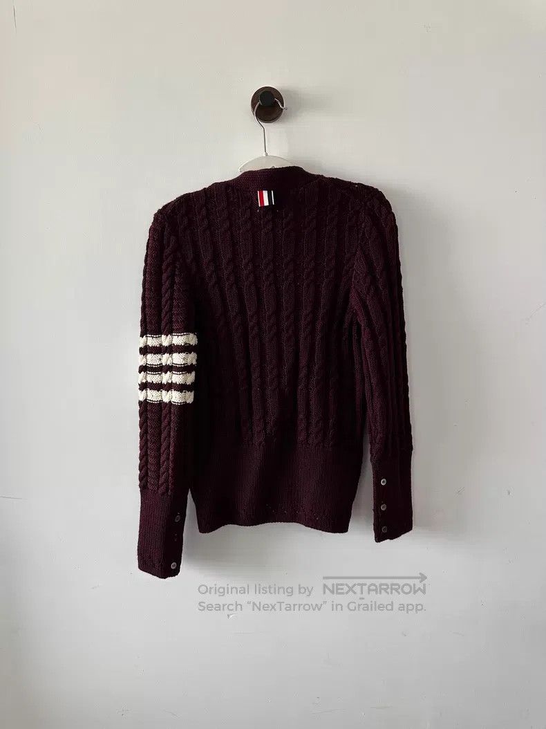 Thom Browne Thom Browne Burgundy wool cardigan Size US XXS / EU 40 - 2 Thumbnail