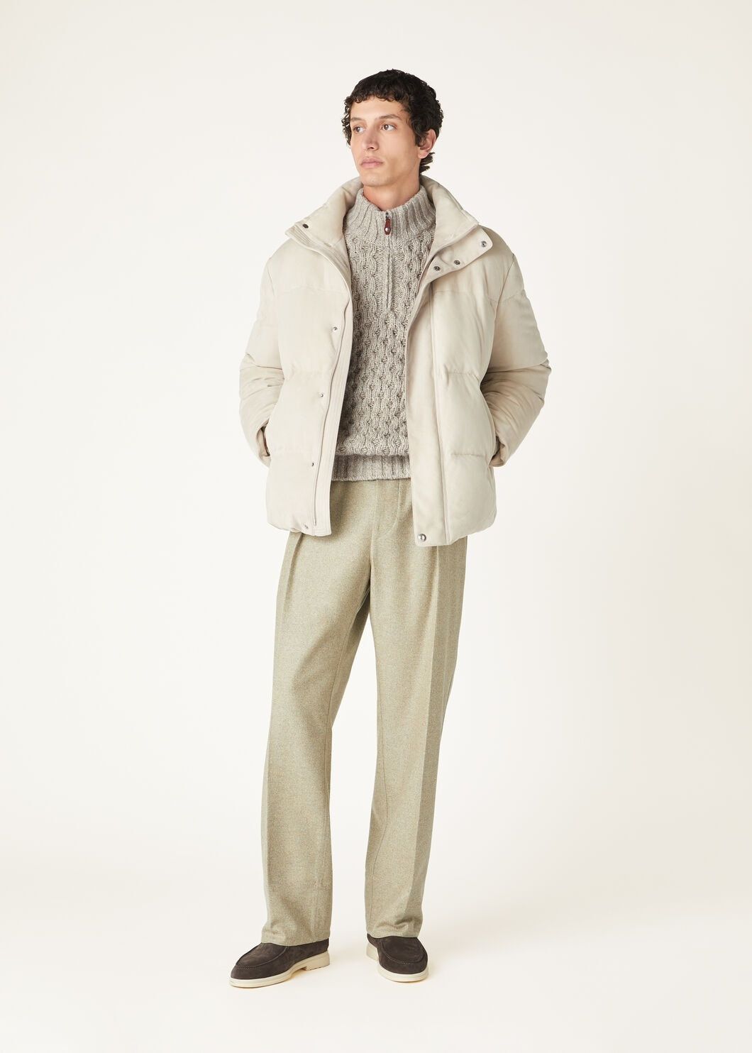 Loro Piana o1w1db10725 FAO6300 Valduggia Half-Neck Sweater in Grey Size US M / EU 48-50 / 2 - 2 Thumbnail