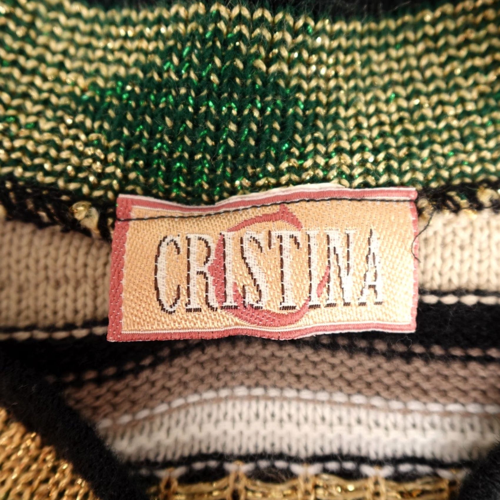 Vintage VINTAGE Cristina Sweater Womens XL Gold Black Geometric 90s Textured Glittery Pullover Mock Neck Long Sleeve Knit Casual Womens Size XL / US 12-14 / IT 48-50 - 3 Thumbnail