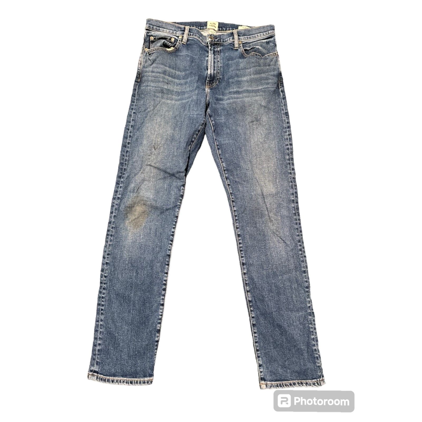 Flint And Tinder Flint and Tinder Jeans Men 32x32 Slim Blue Denim 5-Pocket Made in USA Stretch Pants Size US 32 / EU 48 - 2 Thumbnail