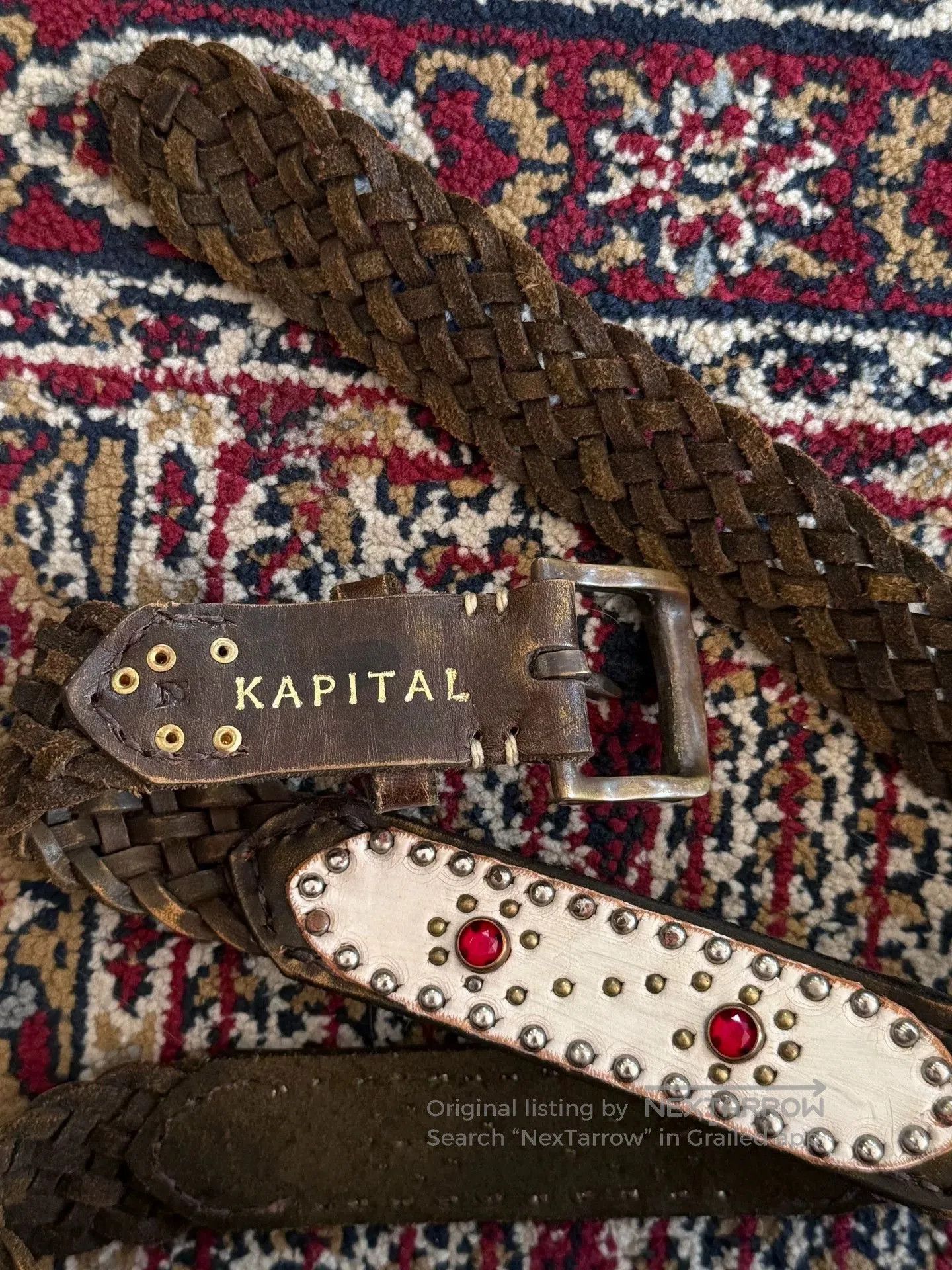 Kapital Kapital Leather Braided Rivet Gem Belt. Size ONE SIZE - 2 Thumbnail