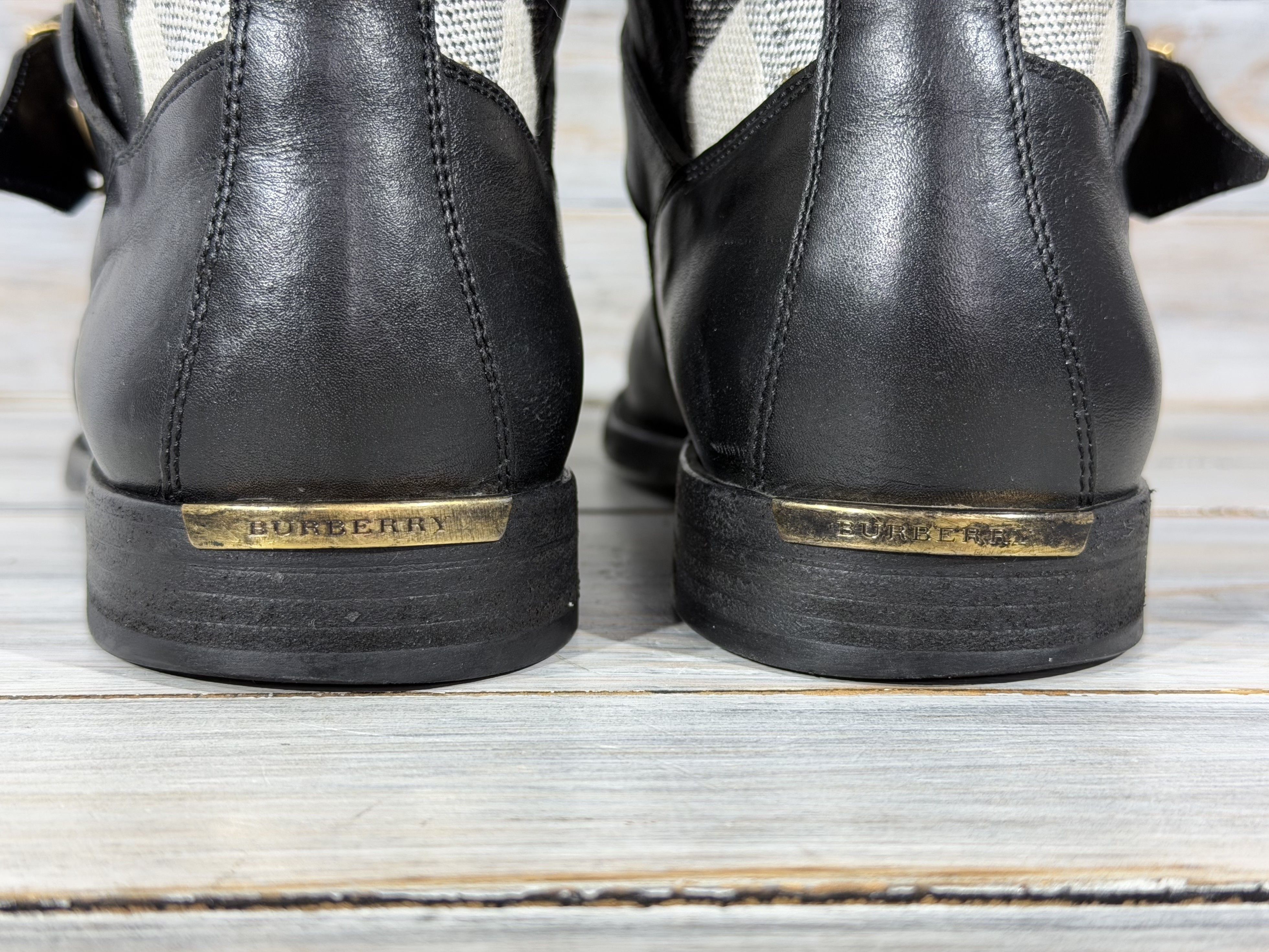 Burberry BURBERRY Nova Check Grantville Biker Leather Boots Italy Size US 8 / IT 38 - 7 Thumbnail