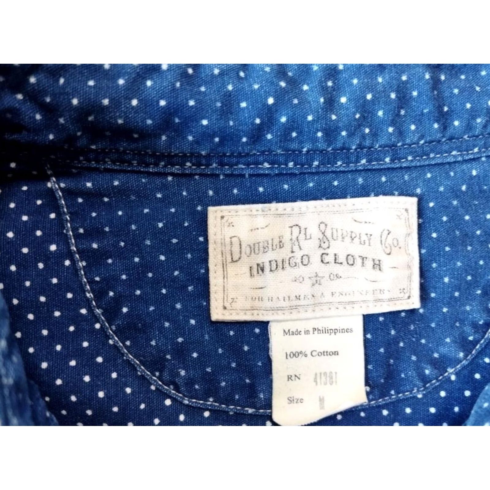 Ralph Lauren RRL Ralph Lauren Shirt Polka Dot Casual Indigo Blue Size M Mens Size US M / EU 48-50 / 2 - 5 Thumbnail