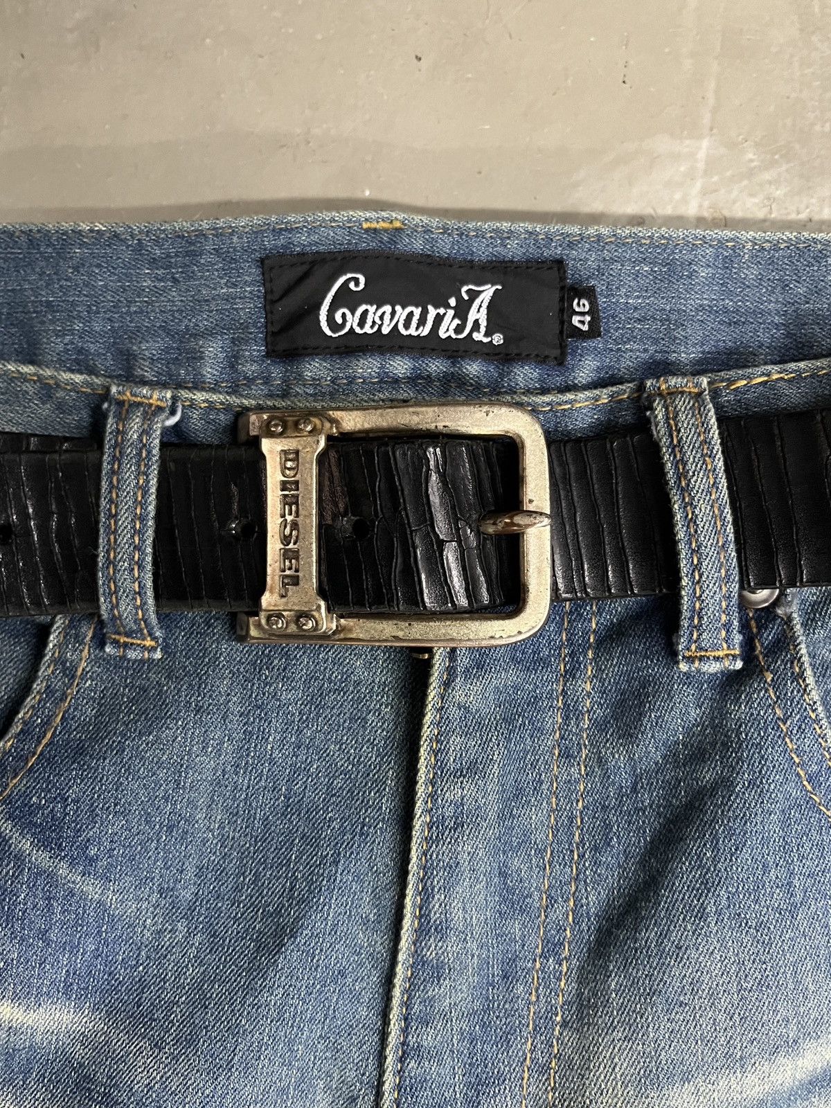 Diesel Vintage 2000's Diesel Textured Leather Punk Belt Size ONE SIZE - 3 Thumbnail