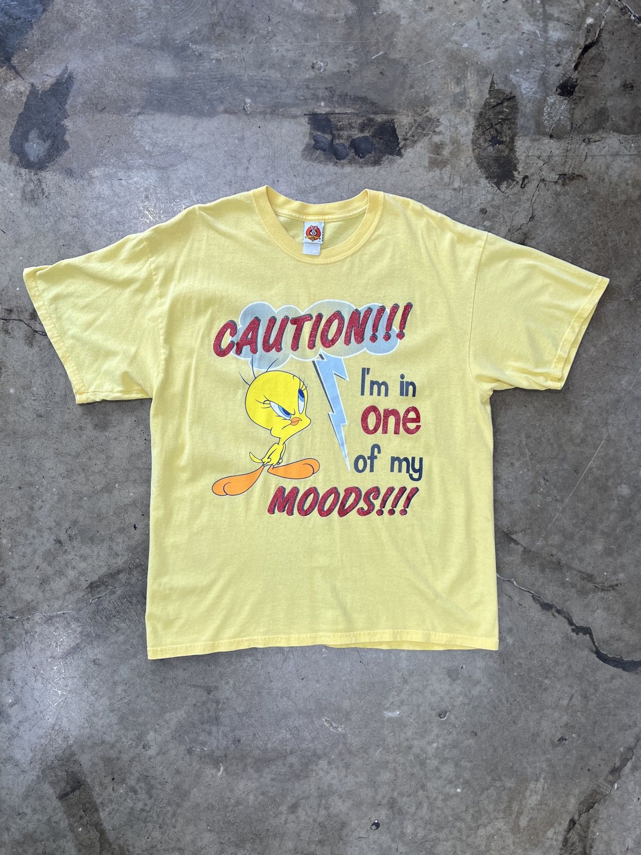 Warner Bros Vintage Looney Tunes Tweety Bird Caution Tee XL Size US XL / EU 56 / 4 - 2 Thumbnail