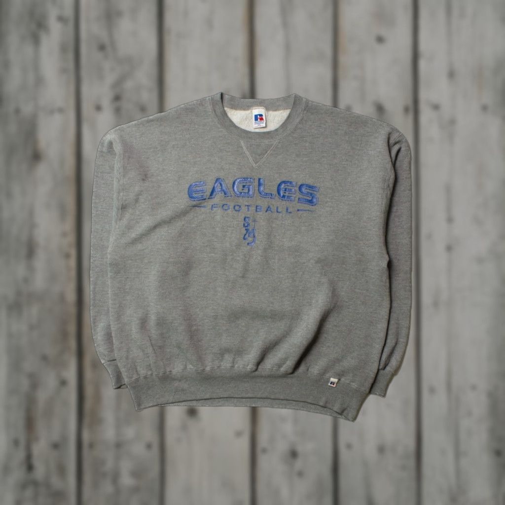 Russell Athletic VINTAGE Russell Athletic Sweatshirt Adult XX-Large Gray Eagles Football Pullover Size US XXL / EU 58 / 5 - 1 Thumbnail