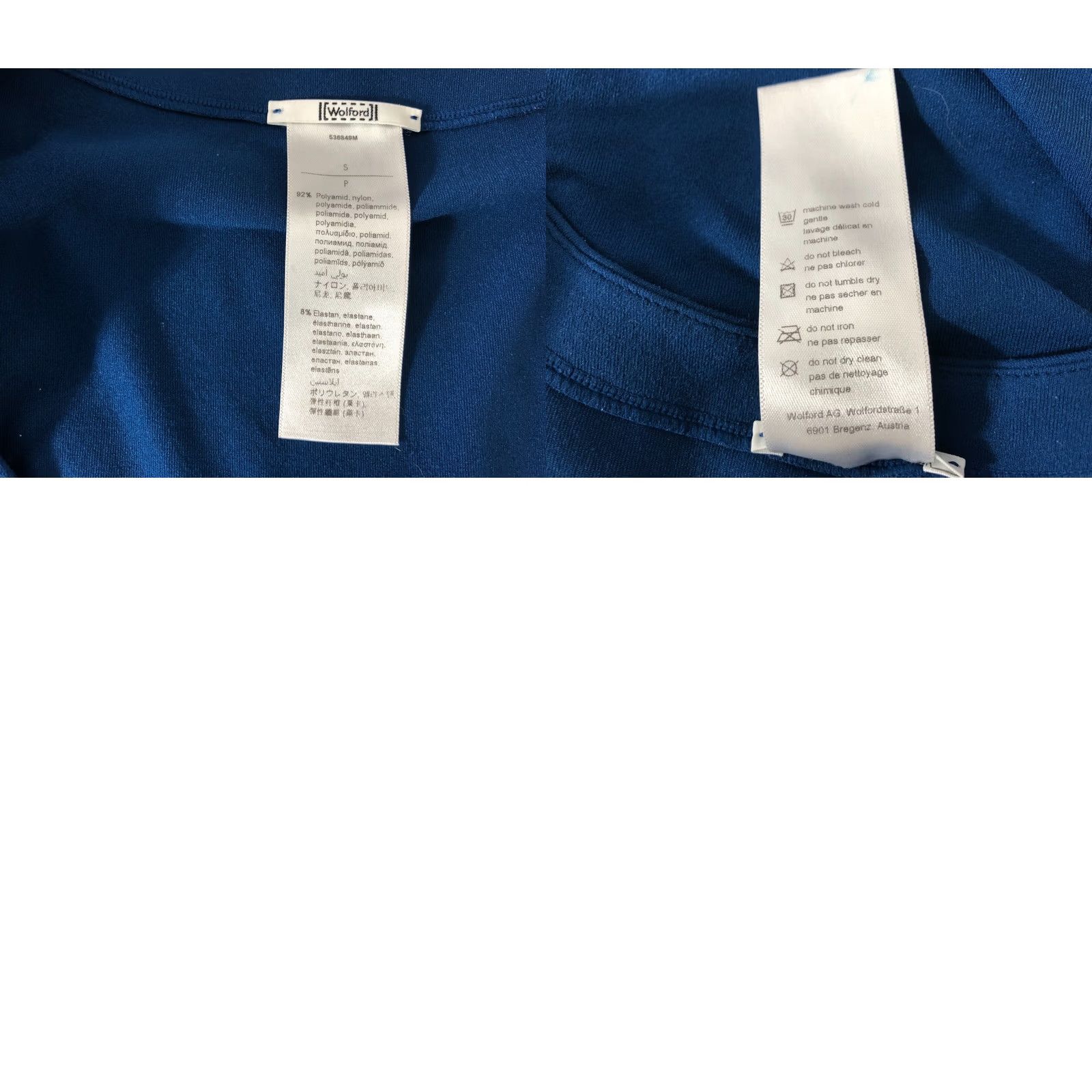 Wolford Wolford Blue Women Dress Nylon Elastane Short Sleeve Scoop Neck Asymmetric Hem Mini Size S Size S / US 4 / IT 40 - 8 Thumbnail