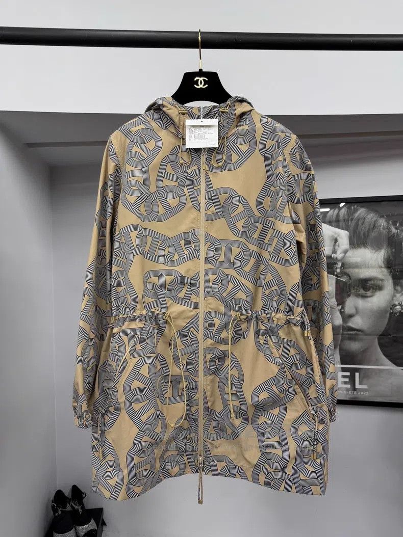 Hermes Hermes Khaki Pig Nose Printed Windbreaker Jacket and Short Size XS / US 0-2 / IT 36-38 - 2 Thumbnail