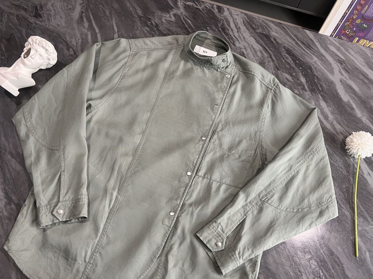SLY SLY : Asymmetrical Ivory Green Shirt Size US M / EU 48-50 / 2 - 8 Thumbnail