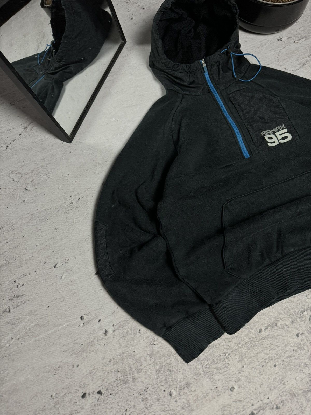 Nike 00s Nike Vintage Airmax 95 Series Ninja Neck Hoodie Drill Size US S / EU 44-46 / 1 - 3 Thumbnail
