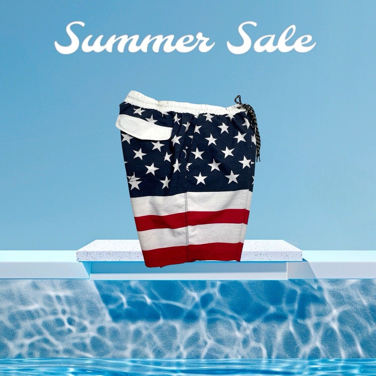 Hurley Hurley Swin Board Shorts M Red White And Blue Stars Stripes Size US 26 / EU 42 - 2 Thumbnail