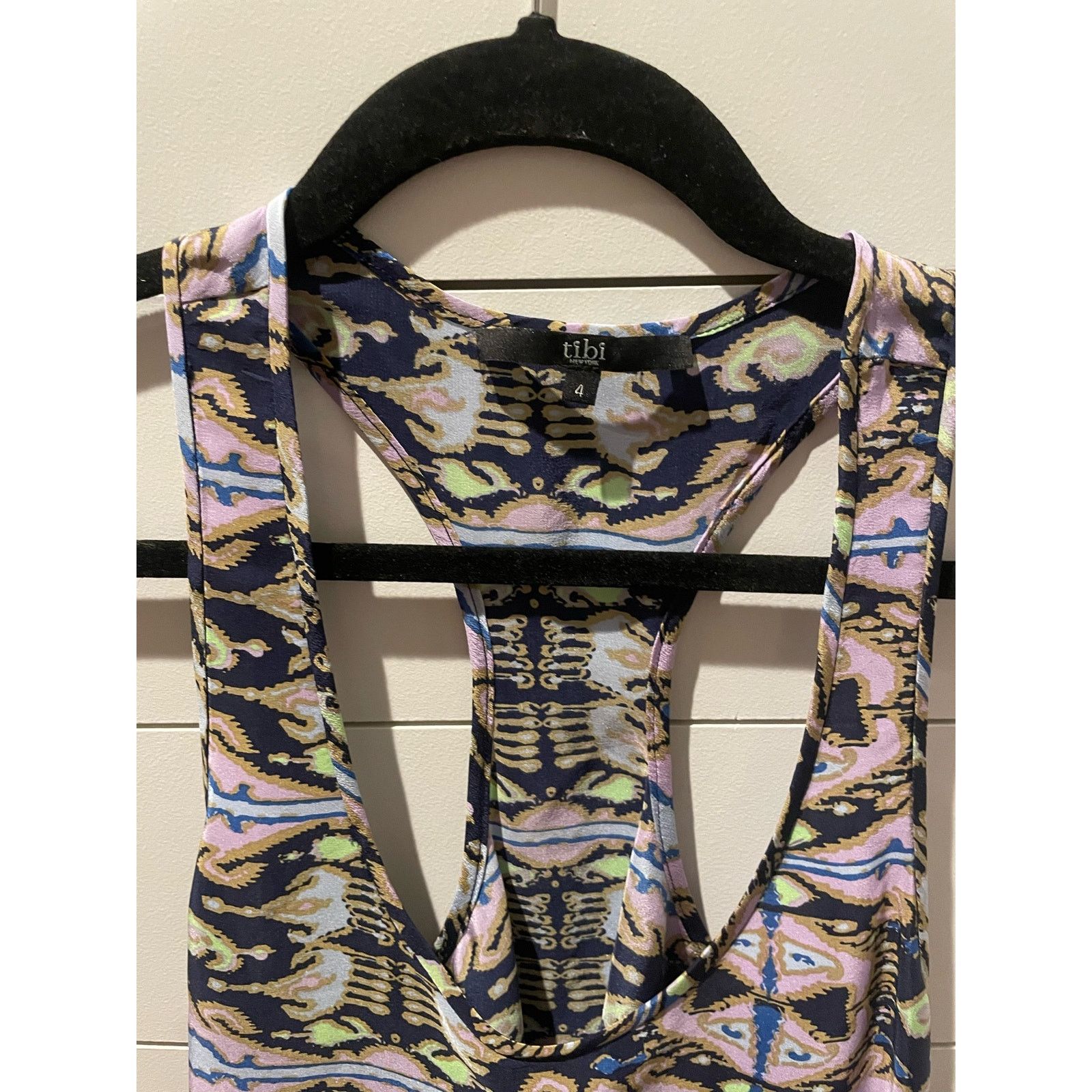 Tibi Tibi Watercolor 100% Silk Raceback Tank, size 4 Size S / US 4 / IT 40 - 5 Thumbnail