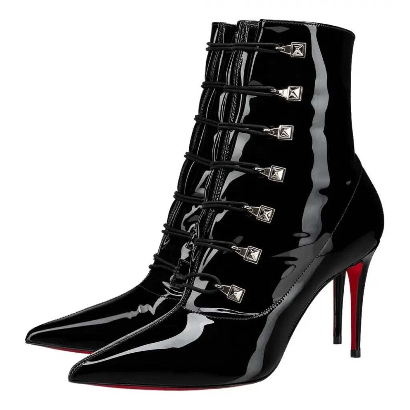 Christian Louboutin Christian Louboutin Frenchissima 2020 85 Patent Black Short Size US 6 / IT 36 - 1 Thumbnail