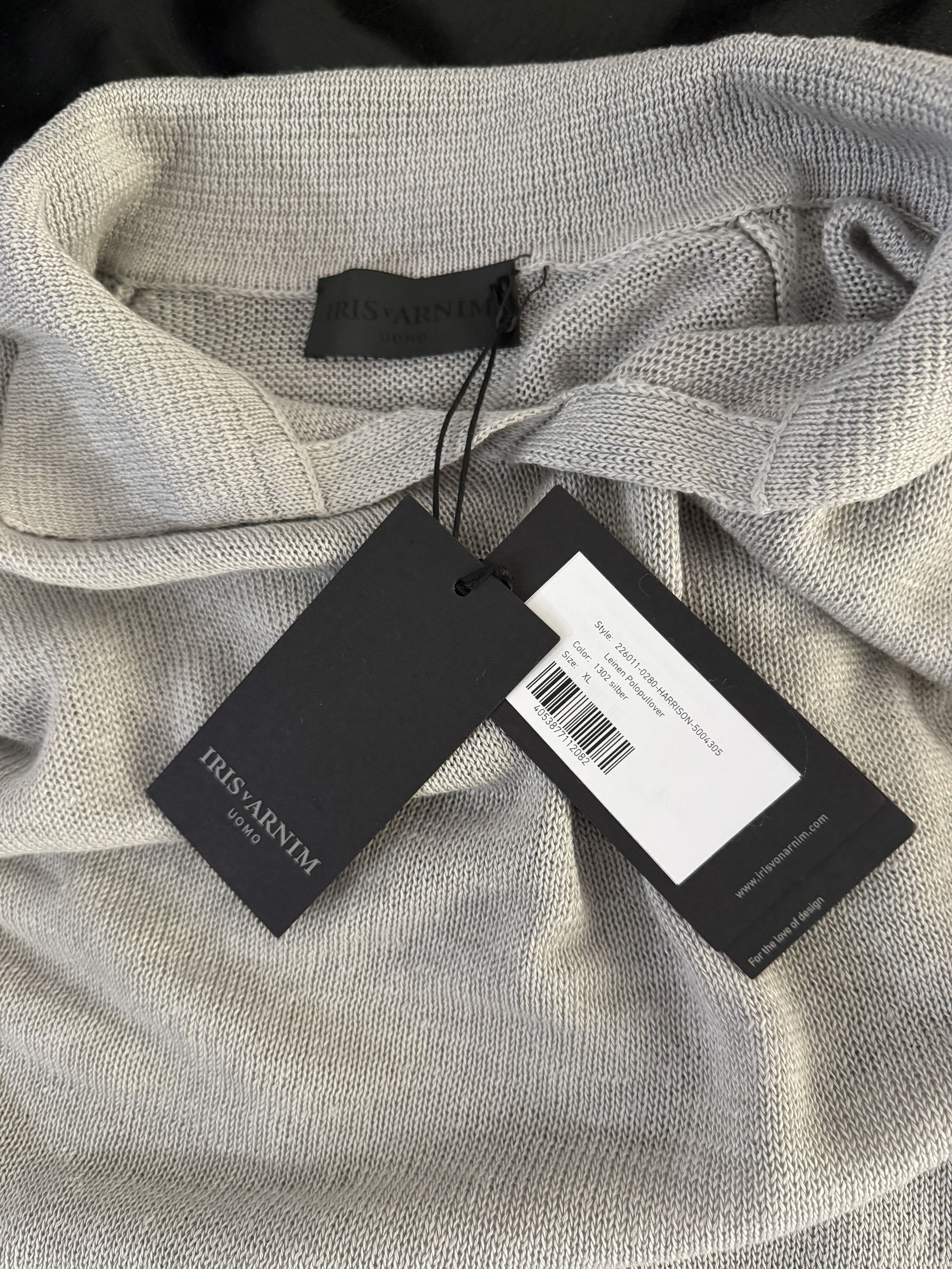 Iris von Arnim Johnny Collar Linen Knit Polo Size US XL / EU 56 / 4 - 5 Thumbnail