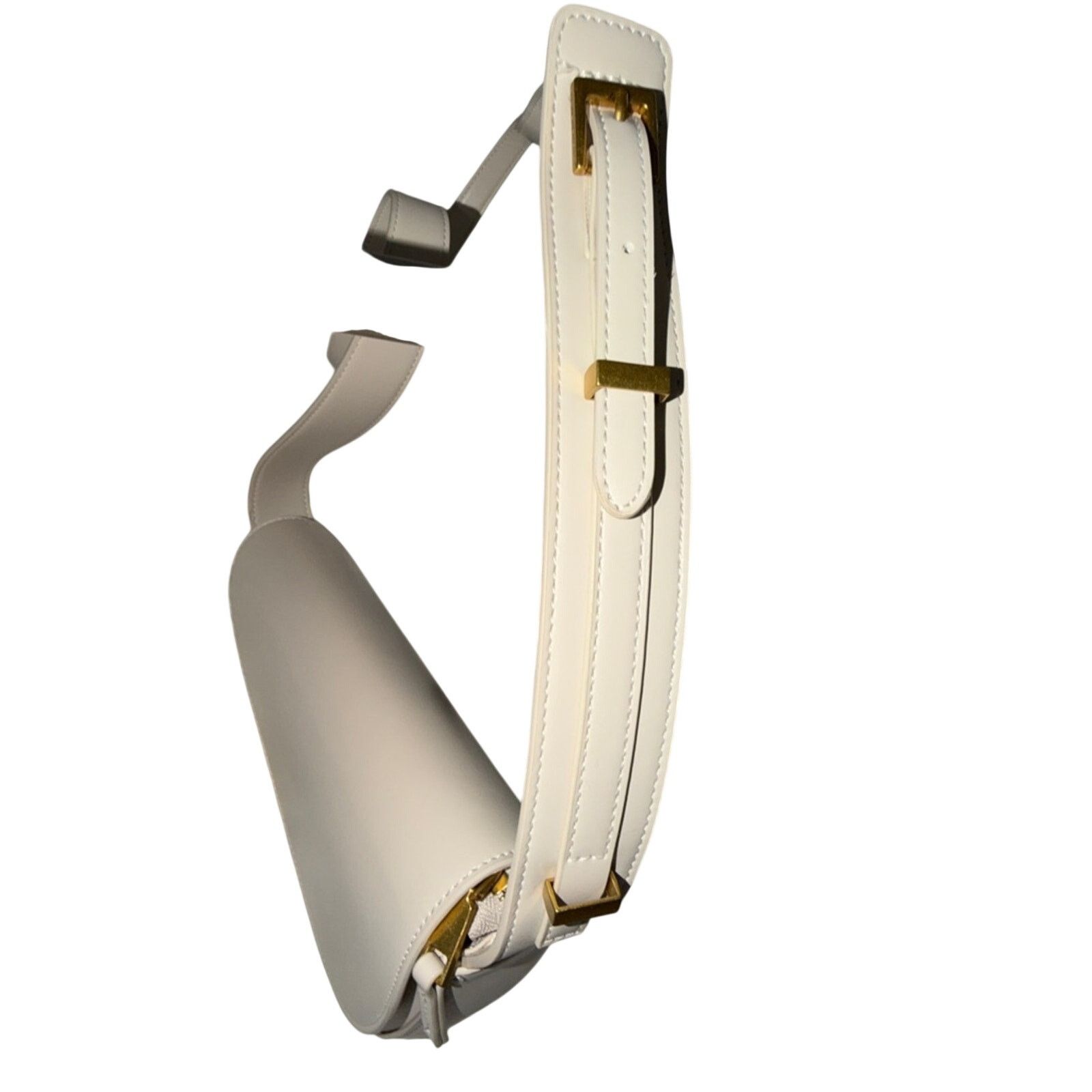 Zara Zara Cream Asymmetric Bag Sculptural Half Moon Purse EUC Size ONE SIZE - 7 Thumbnail