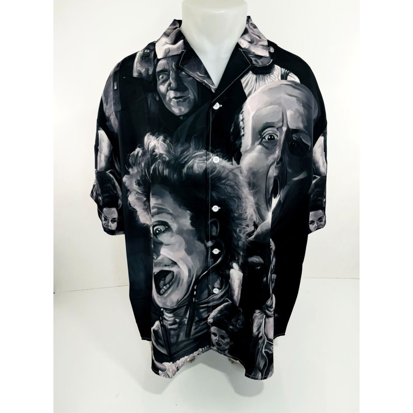 YOON YOUNG FRANKENSTEIN Mel Brooks Gene Wilder - NEW w TAGS - 2XL Shirt Black Mens Button-Up Short Sleeve Frankenstein 90s Size US XXL / EU 58 / 5 - 2 Thumbnail