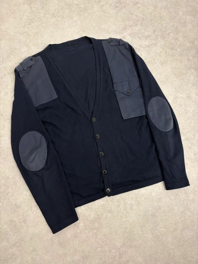 Pierre Balmain 2000s Pierre Balmain Navy Patch Wool Cardigan Size US M / EU 48-50 / 2 - 4 Thumbnail