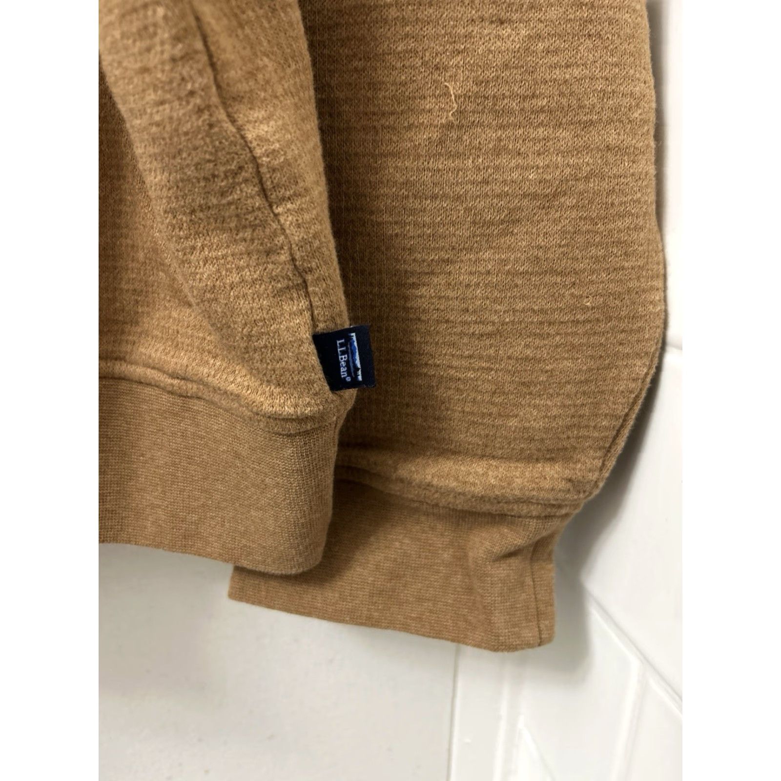 Vintage LL Bean 1/4 Zip Mens XL Brown Waffle-Knit Pullover Sweater L/S Mock Neck Casual Size US XL / EU 56 / 4 - 6 Thumbnail