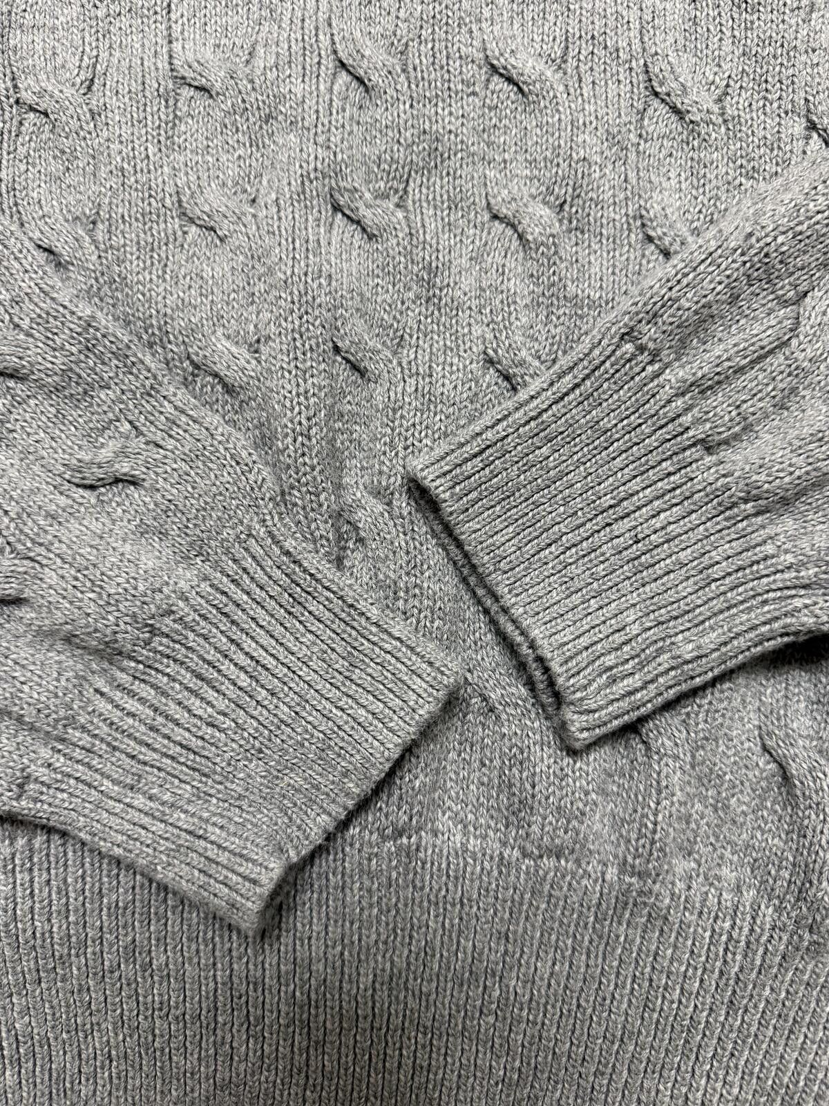 Polo Ralph Lauren Polo Ralph Lauren Cable Knit Quarter Zip Gray Sweater Size US XL / EU 56 / 4 - 3 Thumbnail