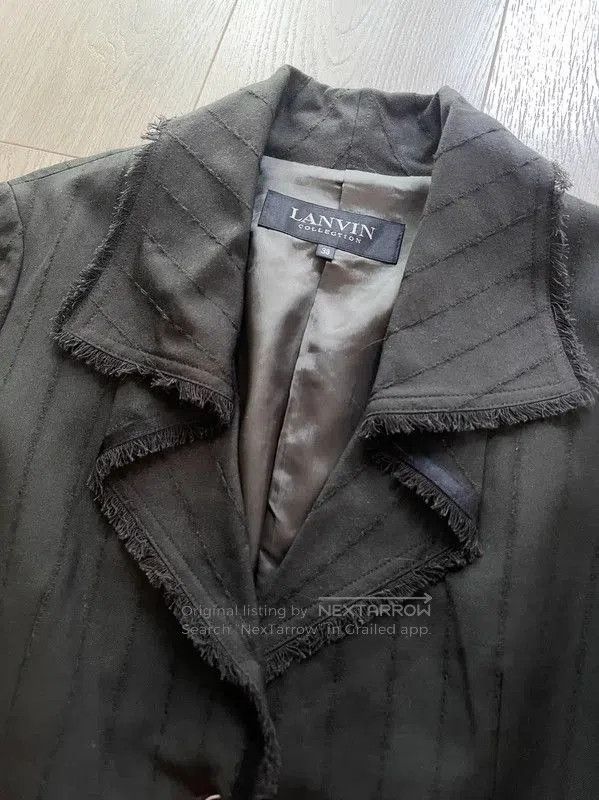 Lanvin Cotton Blend Striped Cardigan in Dark Green .