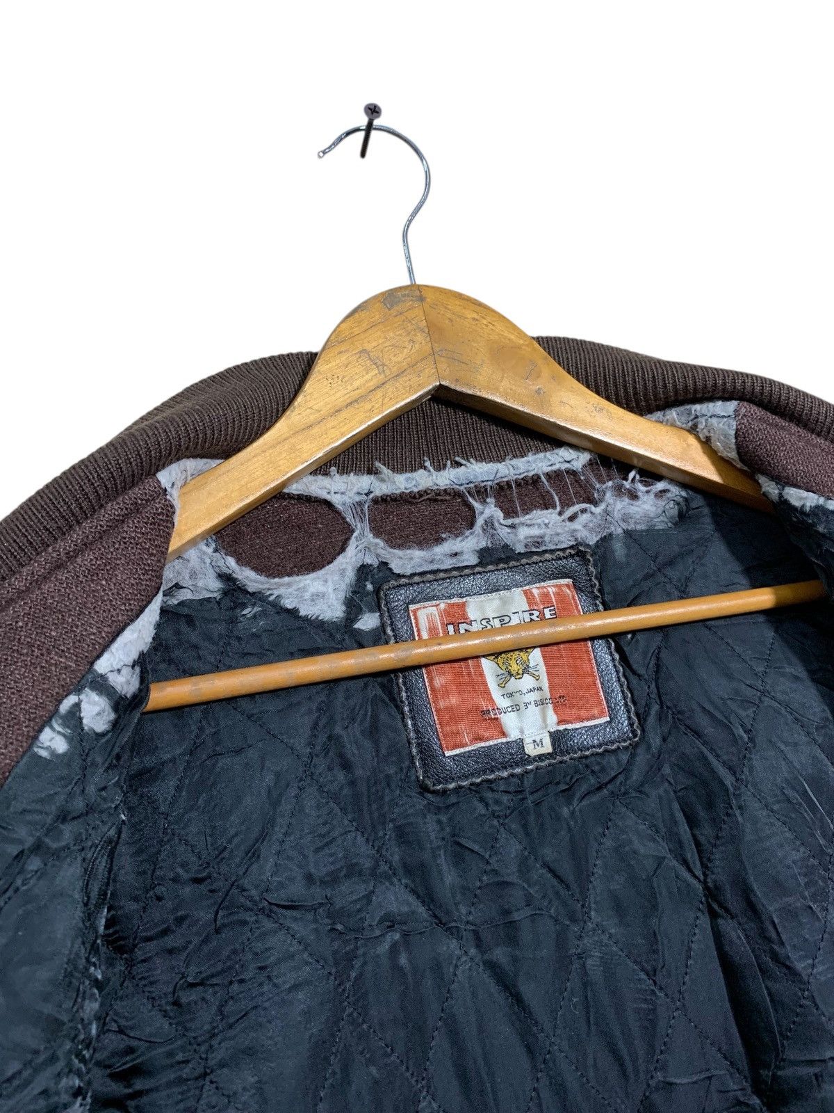 BIGI 🔥VTG VERY WORN BIGI WOOL/LEATHER VARSITY JACJET Size US L / EU 52-54 / 3 - 10 Thumbnail