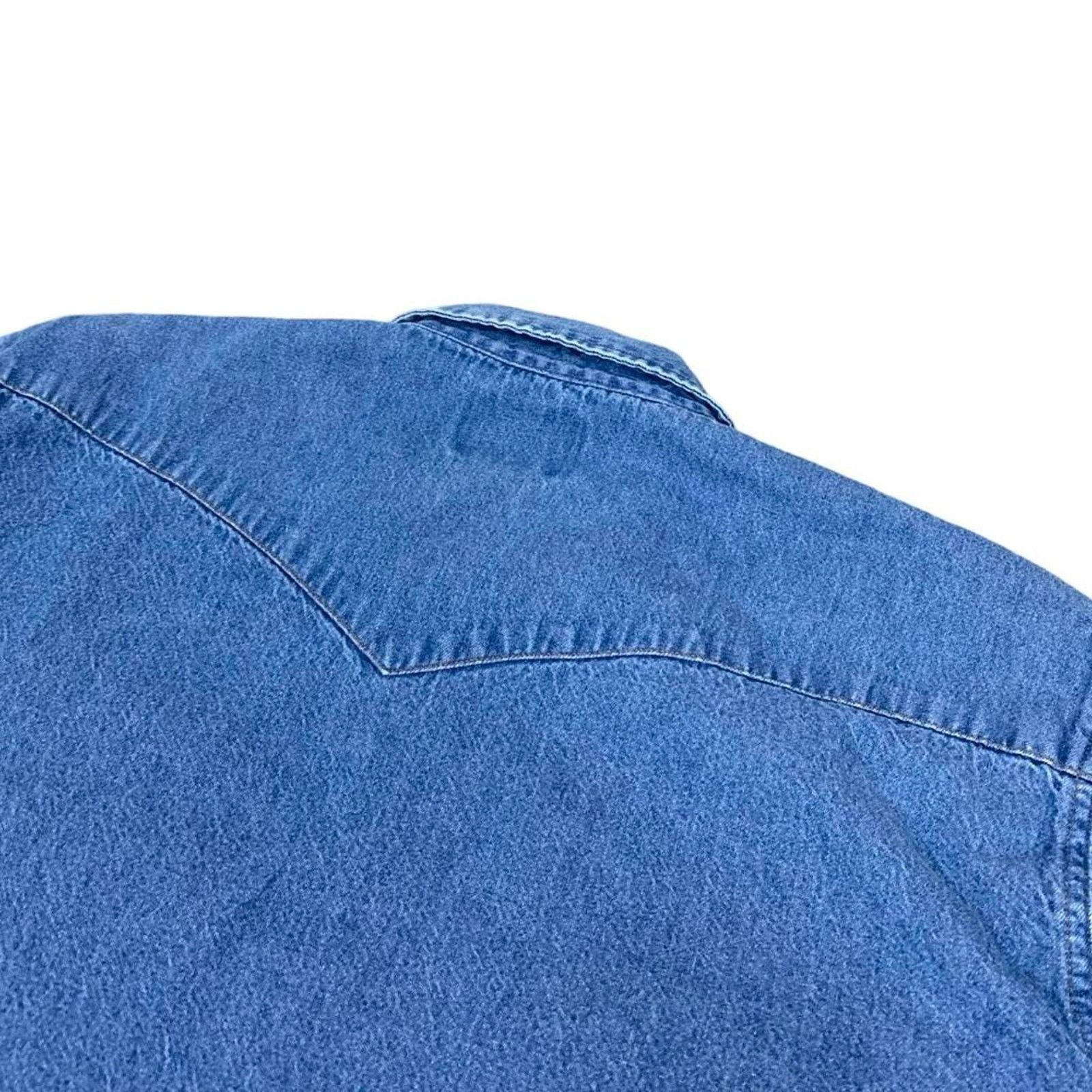 Vintage × Wrangler Vintage Wrangler Denim Pearl Snap Button Up Shirt Size US XXL / EU 58 / 5 - 5 Thumbnail