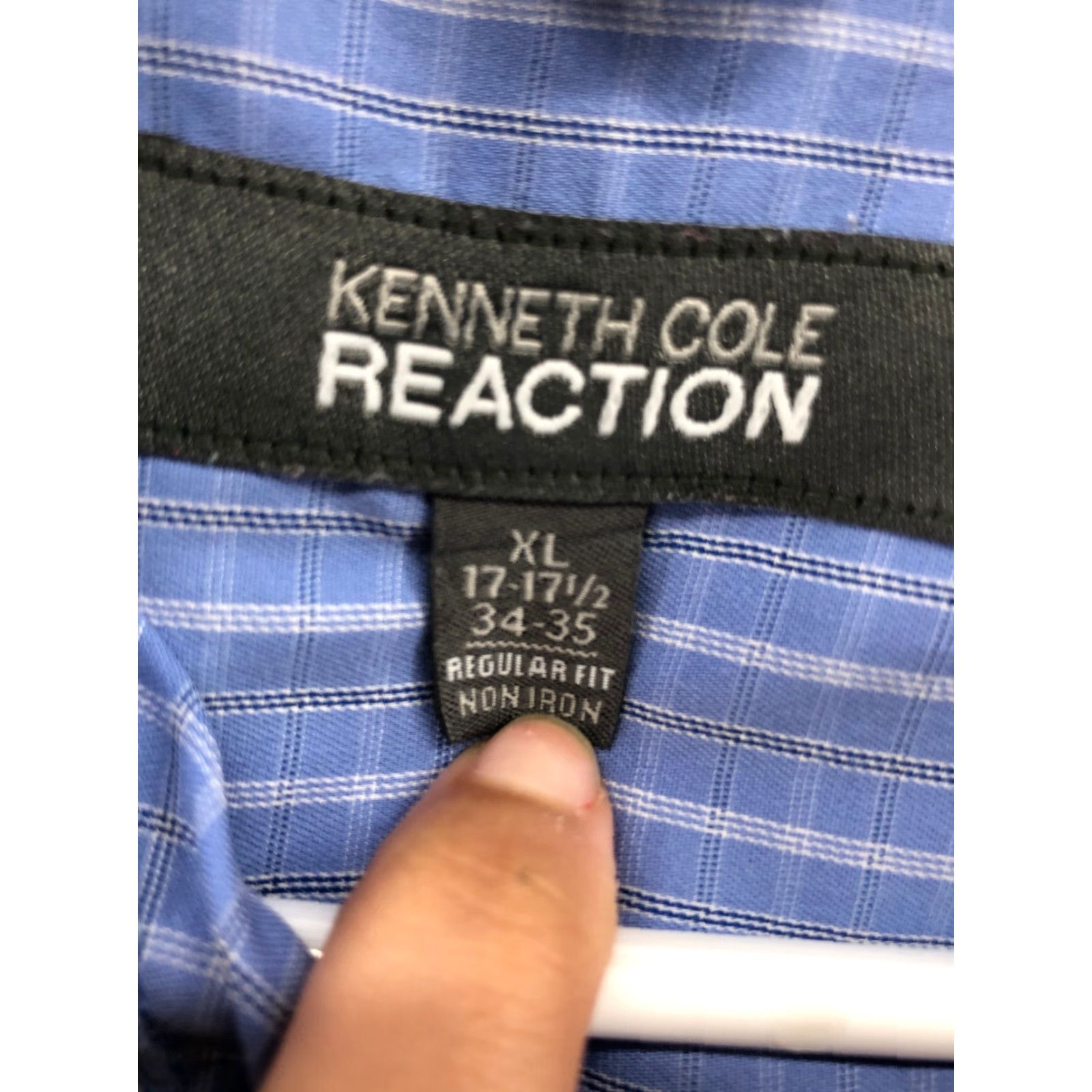 Kenneth Cole Kenneth Cole Shirt XL Mens Blue Plaid Long Sleeve Button-Up Spread Collar Casual All Seasons Size US XL / EU 56 / 4 - 6 Thumbnail