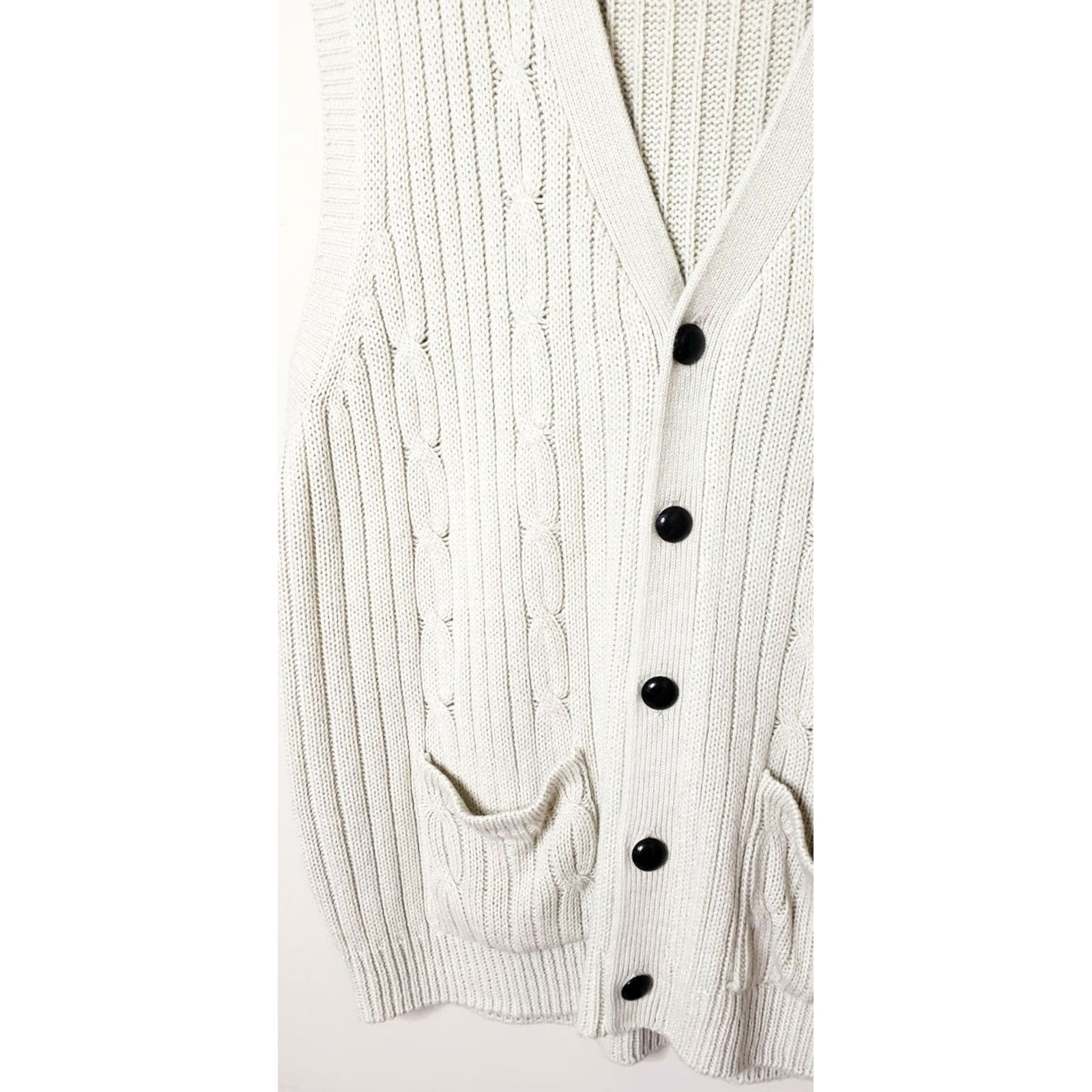 Blair John Blair Men's L Chain Knit Sweater Vest Leather Like Buttons Ivory Size US L / EU 52-54 / 3 - 5 Thumbnail
