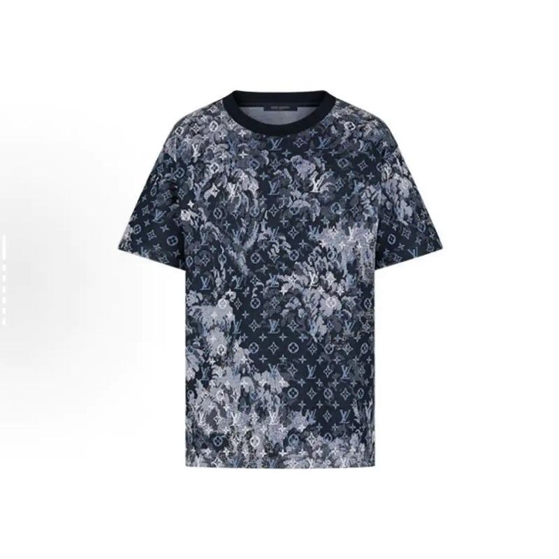 Louis Vuitton Men's Cotton T-Shirt in Blue 0089