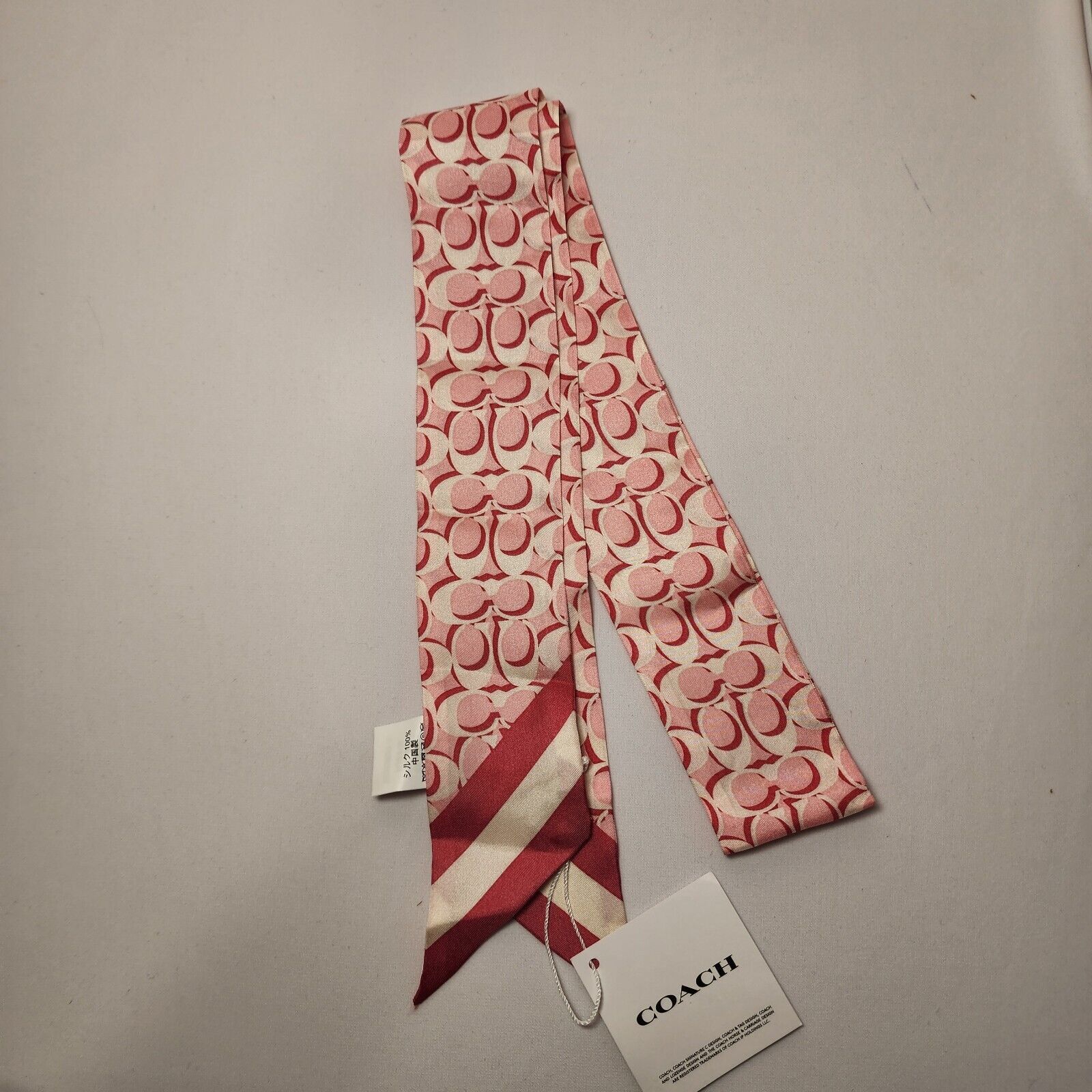 NWT Coach Signature Oblong Scarf, shops Watermelon Pink