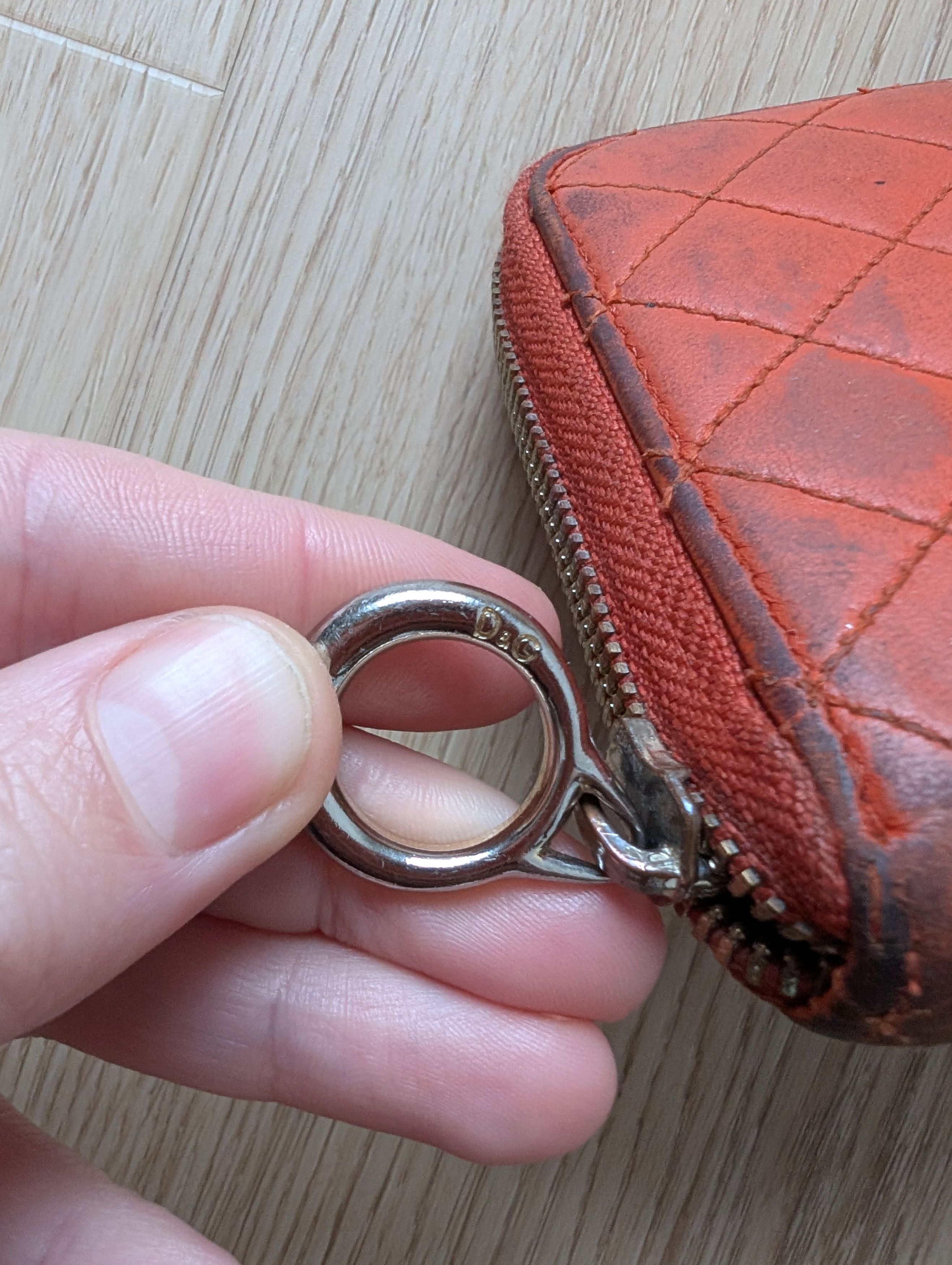 Dolce & Gabbana Dolce Gabbana Orange Leather Clutch Purse Wallet Used (8x4") Size ONE SIZE - 2 Thumbnail