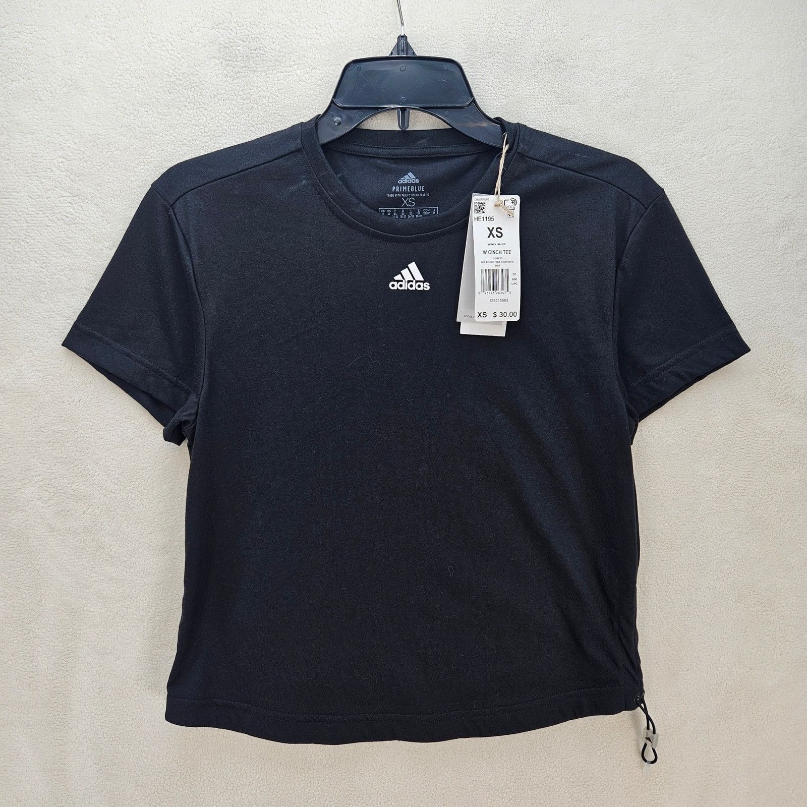 Adidas ADIDAS WOMEN'S XS CINCH TEE MULTI SPORT BLACK NWT Size XS / US 0-2 / IT 36-38 - 1 Thumbnail